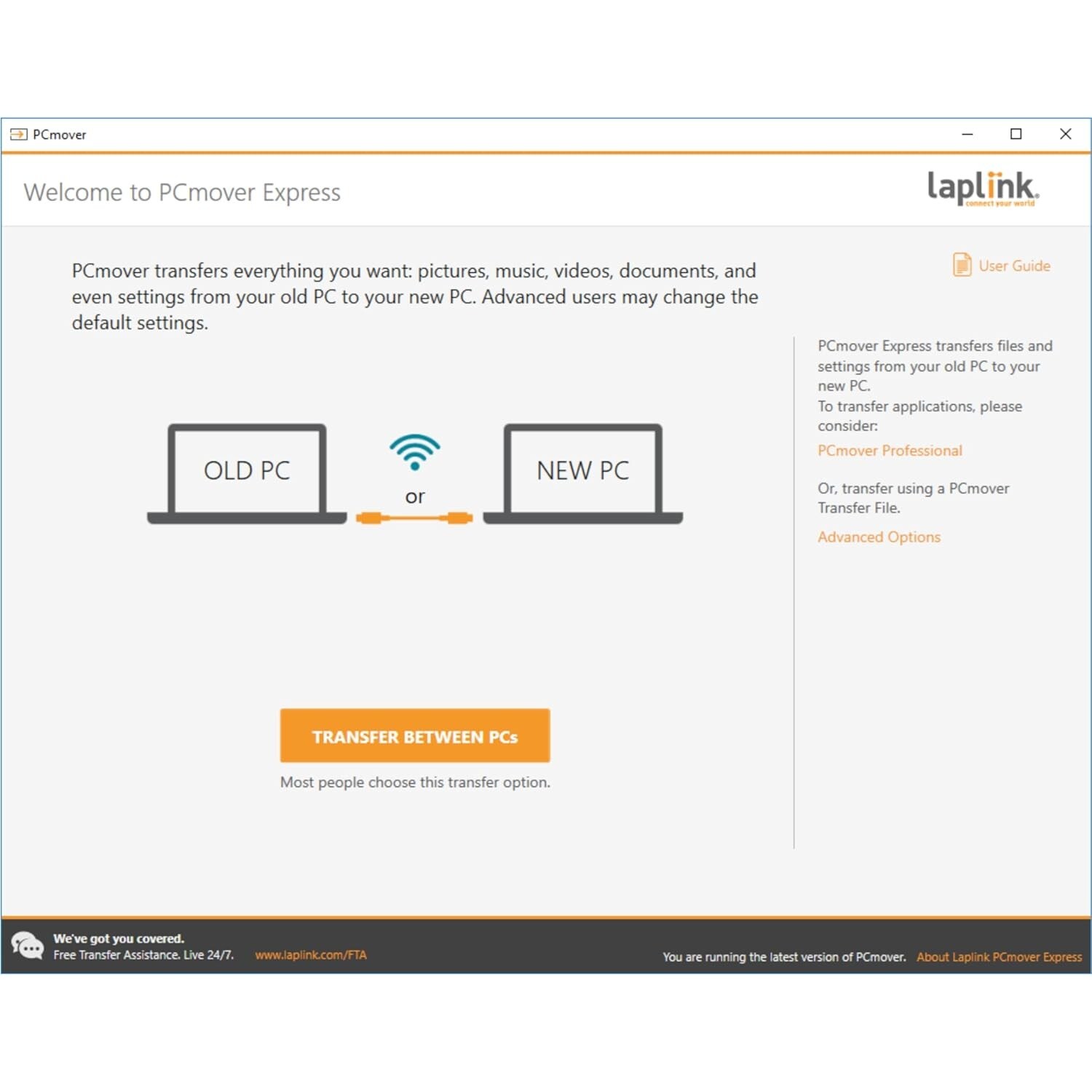 "Laplink Easy Transfer Cable for Windows, Includes Pcmover Express Software and