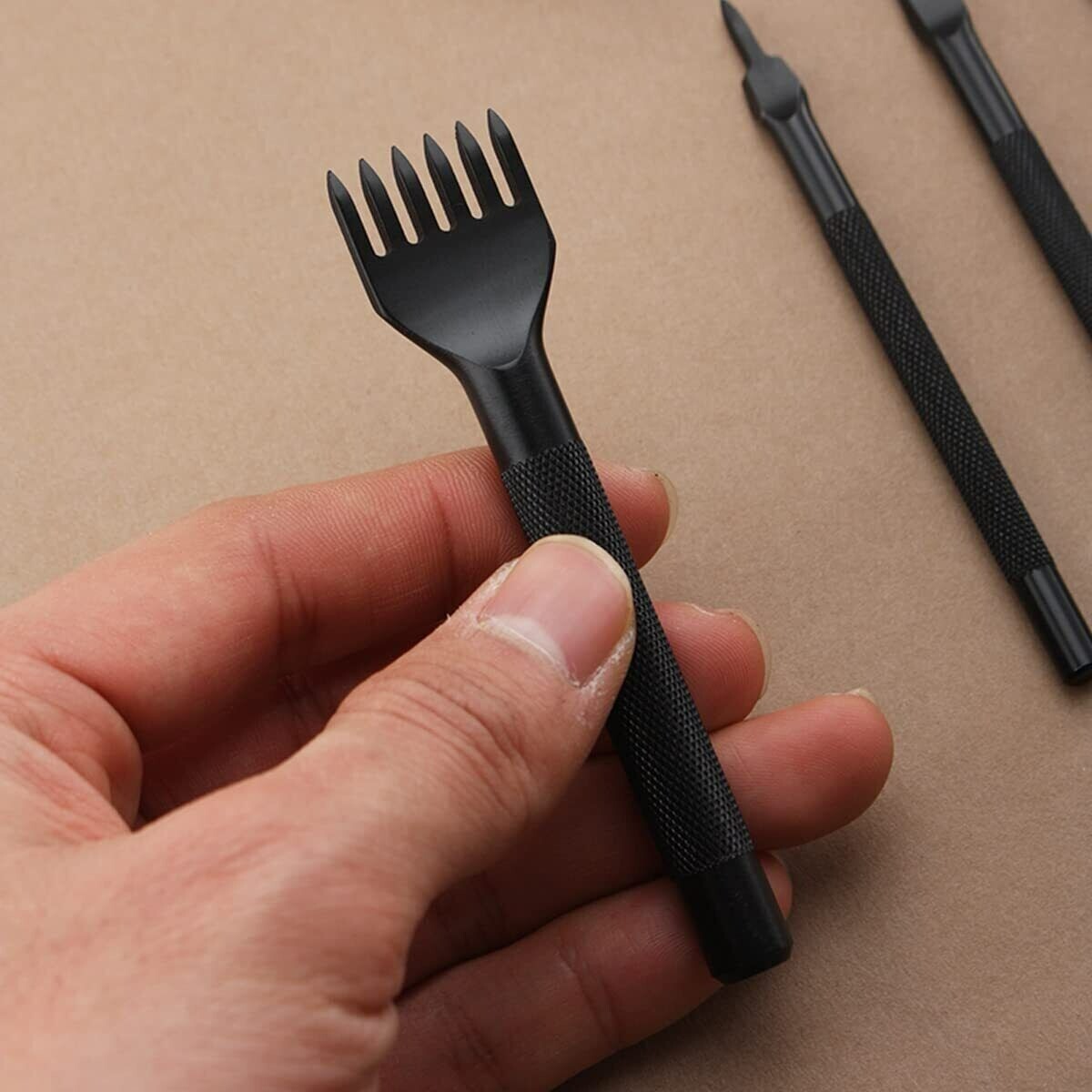 Leather Hole Punches Craft Tool 1/2/4/6 Prong DIY Diamond Lacing Stitching Punch