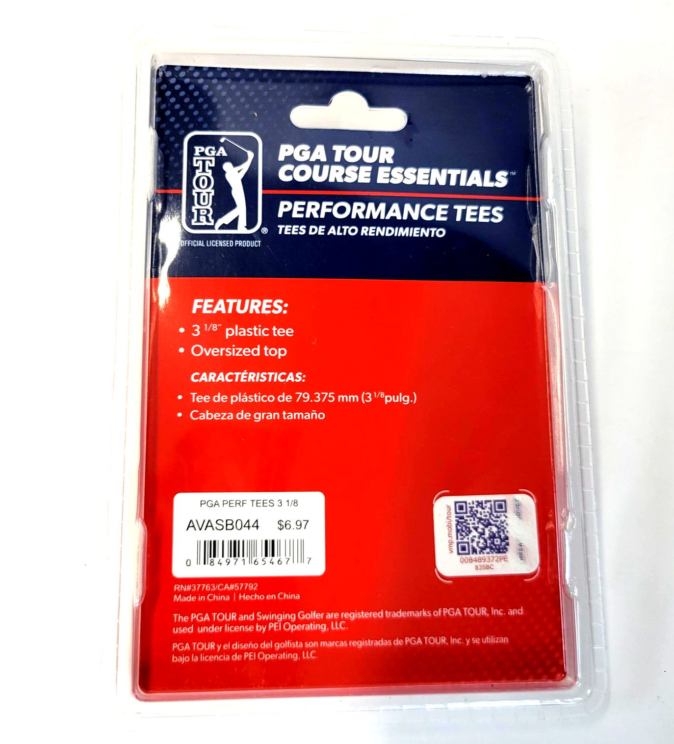 PGA TOUR Course Essentials Performance Plastic Golf Tees 3 1/8 In Multicolor New