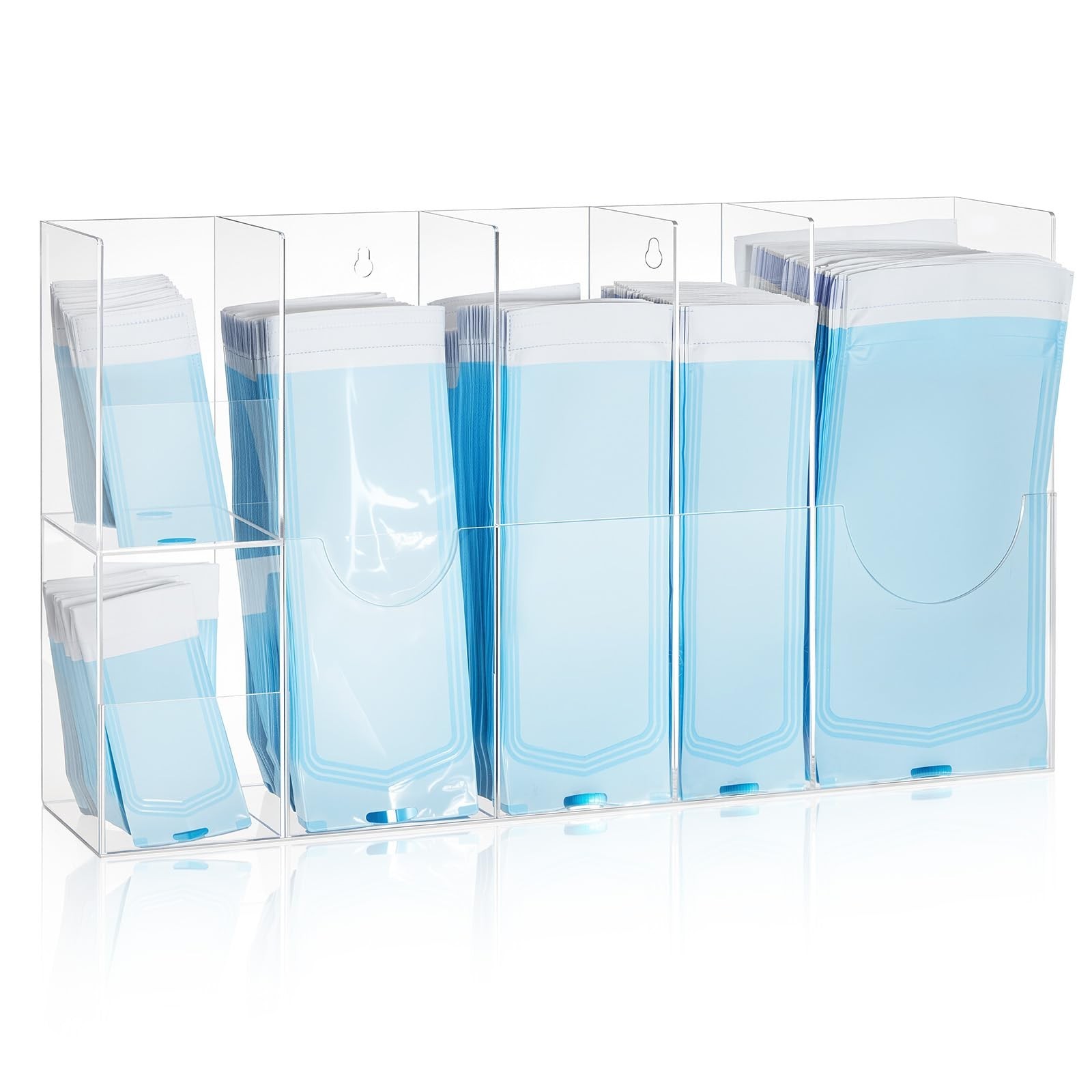 Leinuosen Clear Acrylic Sterilization Pouches Dispenser Rack Organizer Multi-...