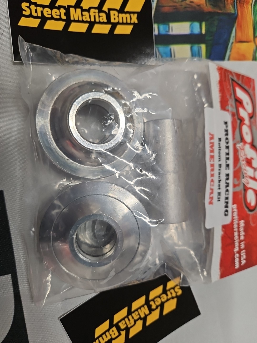 Profile BMX Bike 19mm x USA Silver Bottom Bracket KIT FIT 19mm old school USA BB
