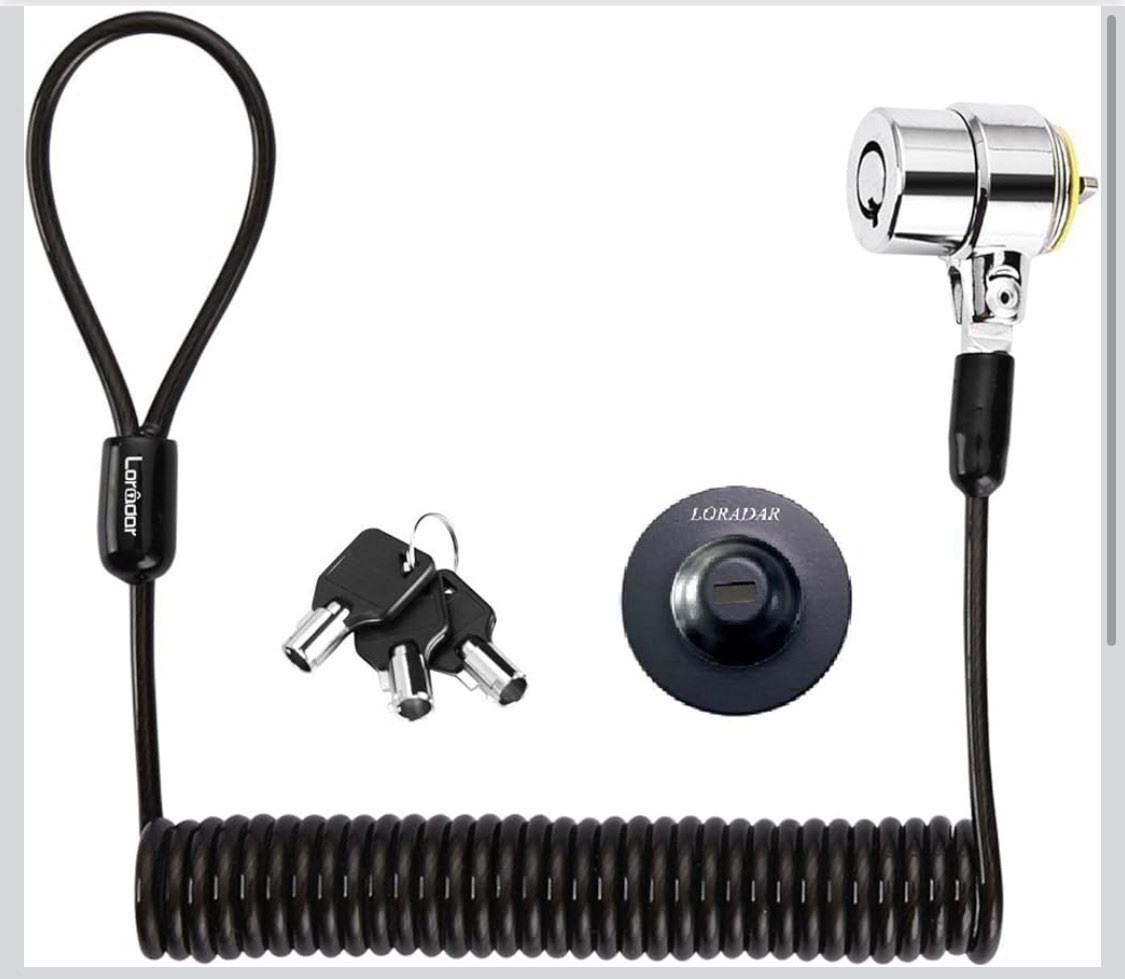 8Feet 3keys Security Retractable Cable Lock Portable Keyed Laptop Lock for Mo...