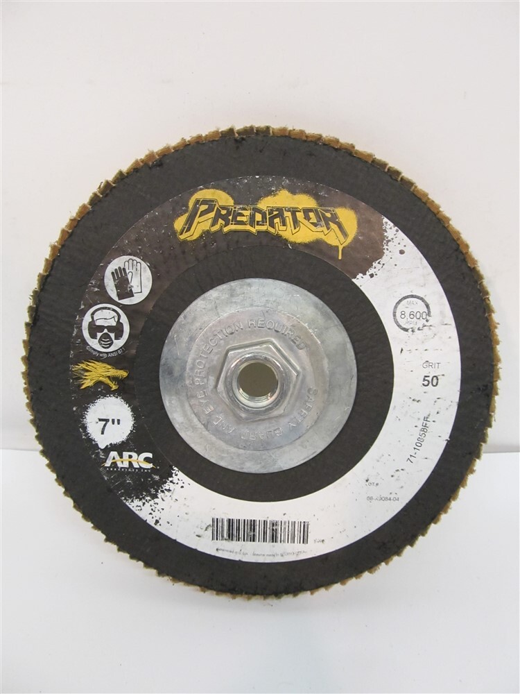 Arc Abrasive 71-10858FF, 7", 50 Grit, Predator Type 27 Flap Disc