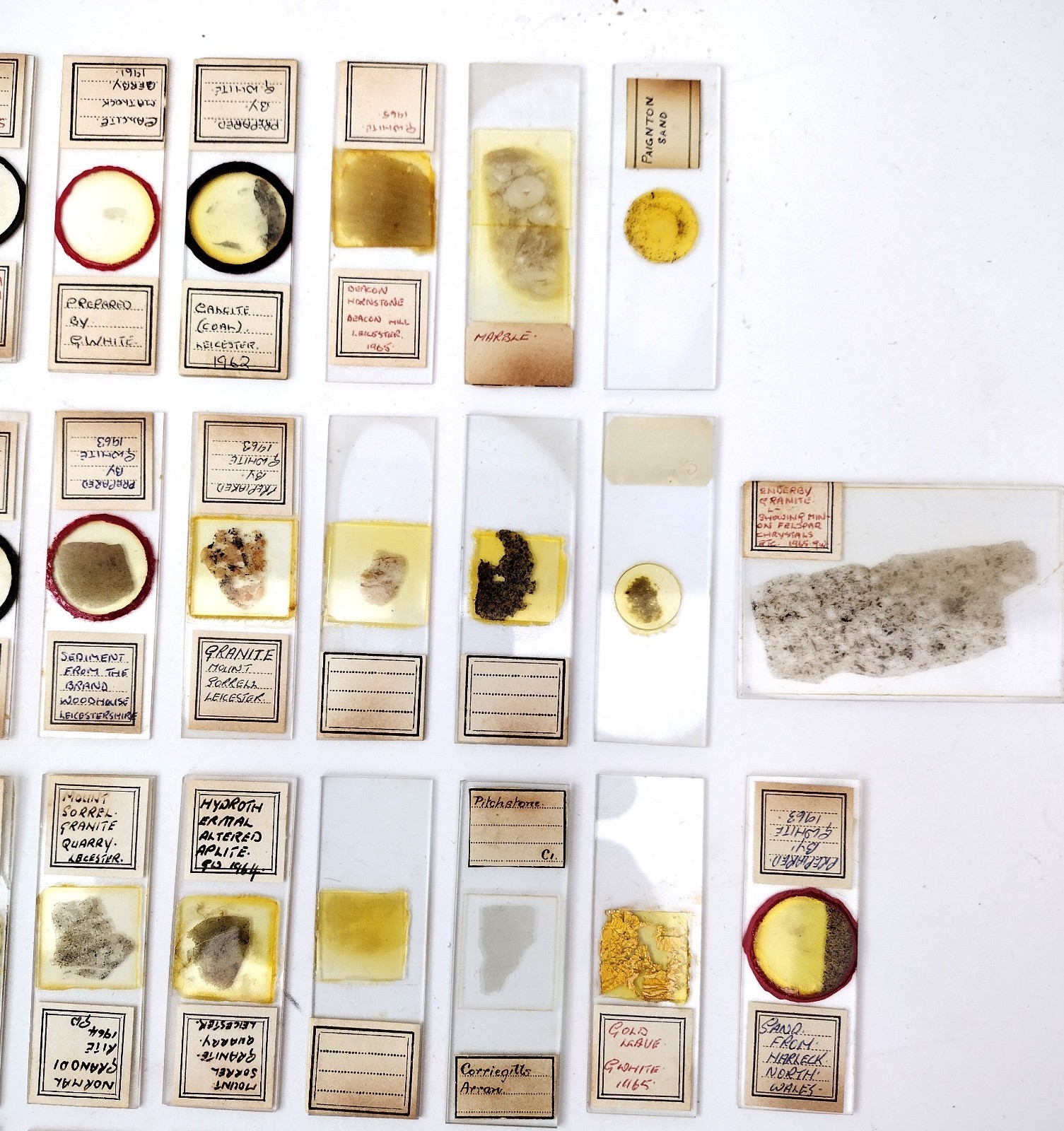 Microscope slides: petrology, histology, entomology etc