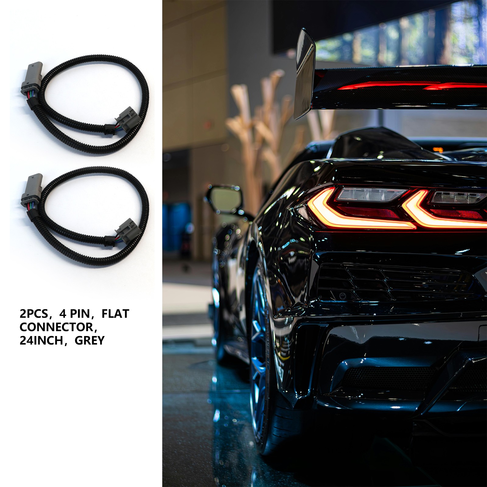 24" 4 Pin Oxygen Sensor Extension Harness Wires Fits C7 Z06 Corvette Camaro LT1