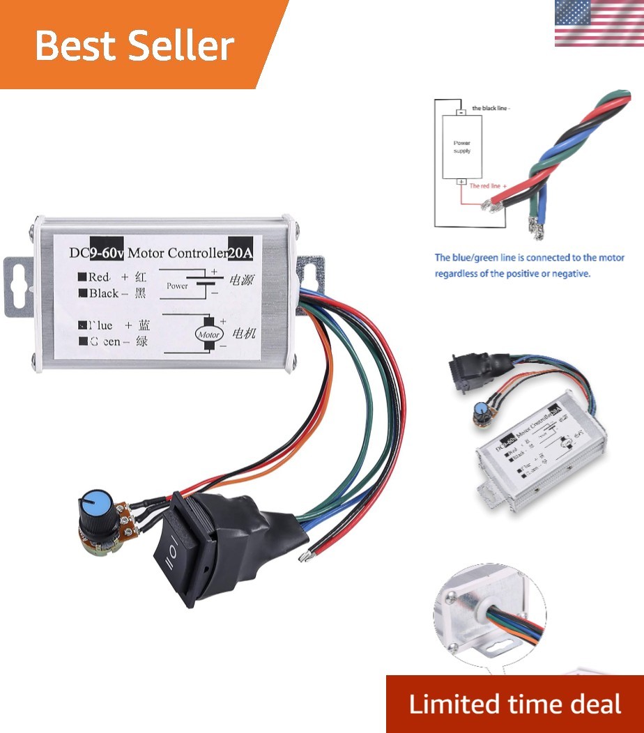 Versatile PWM Motor Driver - 9V-60V Speed Control with Direction Adjustment