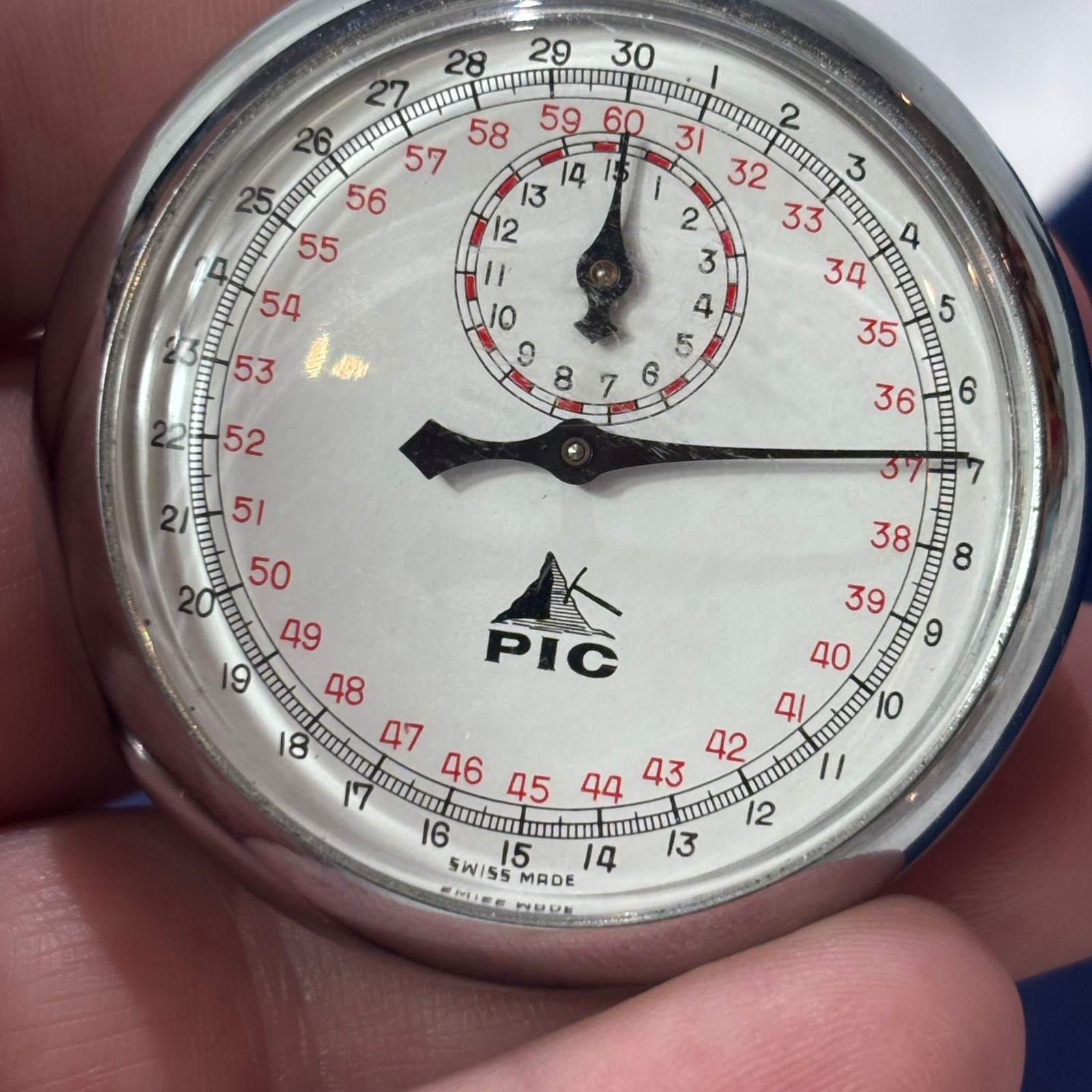 Swiss Made PIC Stopwatch Push Button Timer Works