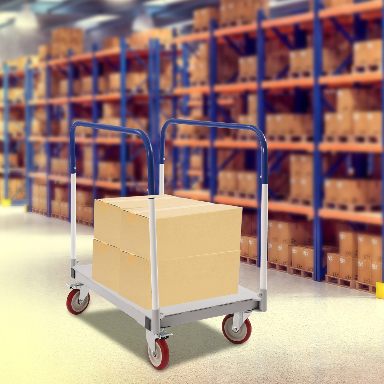 1500lbs Cart Dolly Handling Panel Service Cart Professional Cart w/ Steel Frame