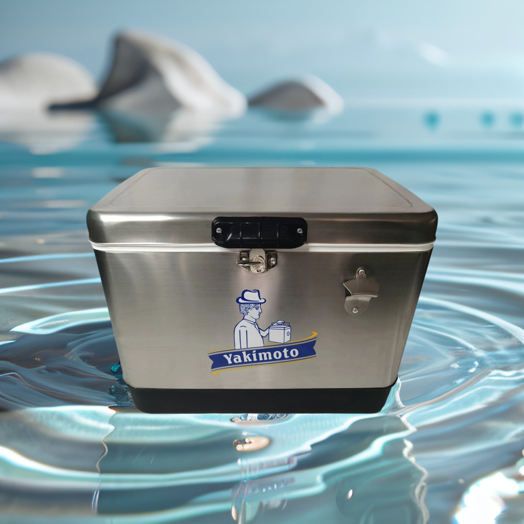 Yakimoto Stainless Steel Ice Box ,Cooler,Retro style,For BBQ Fishing Camping