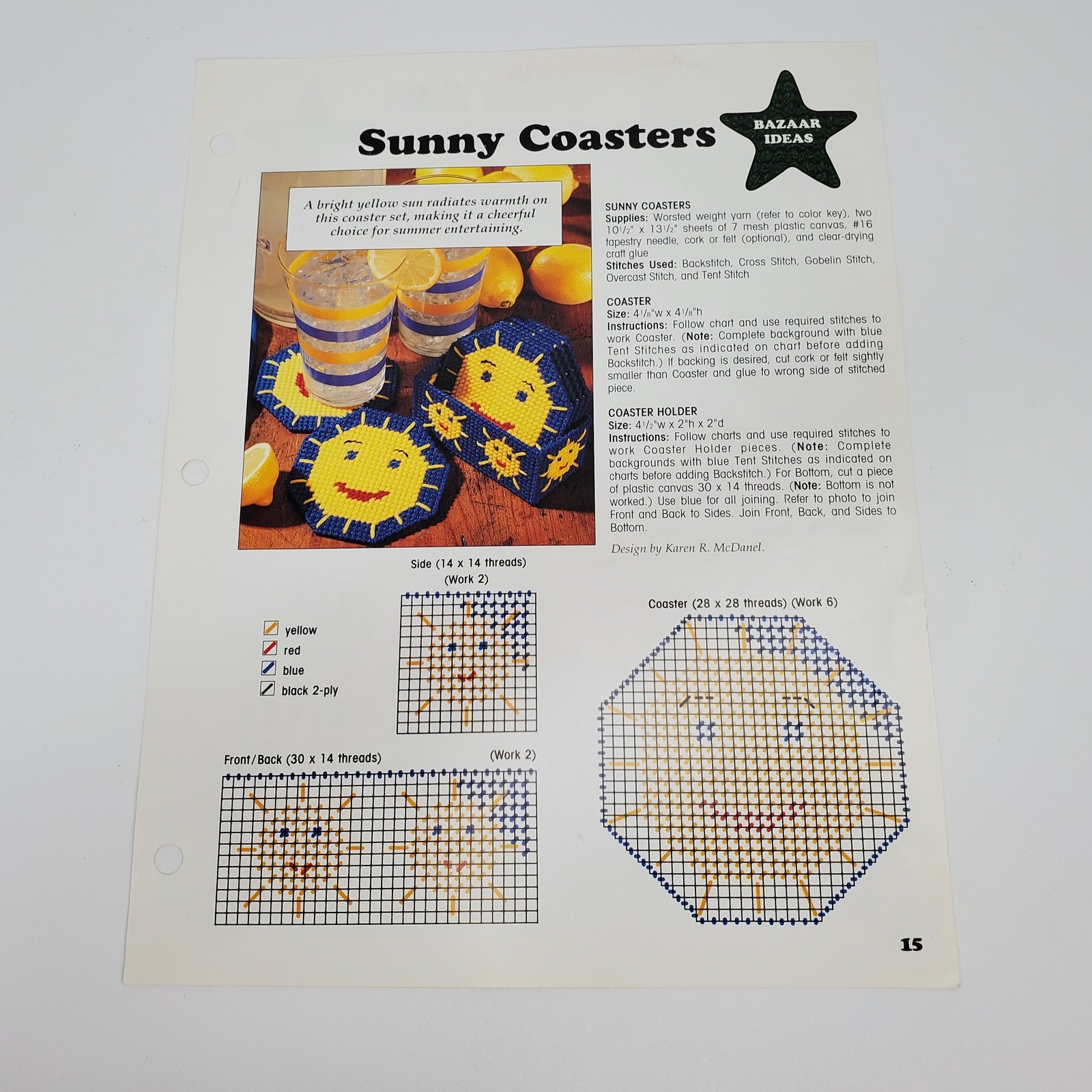 Plastic Canvas All Stars 1995 Leisure Arts 6 Patterns from Patternpak 8