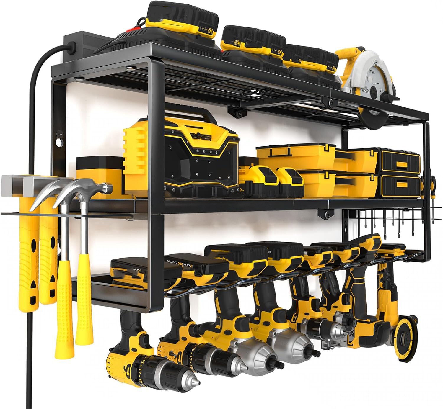 7Drill 26" Heavy Duty Power Tool Organizer 3Layer Holder Wall Mount Storage Rack