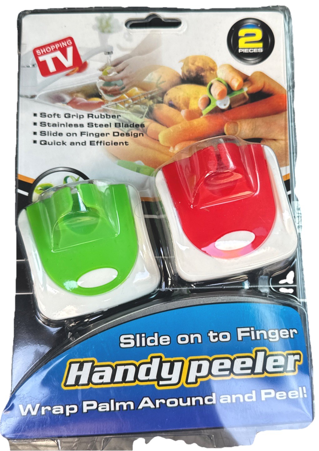 Handy Peeler SLIDE ON FINGER FRUIT and VEGETABLE PEELER  kitchen (2 in the pack)