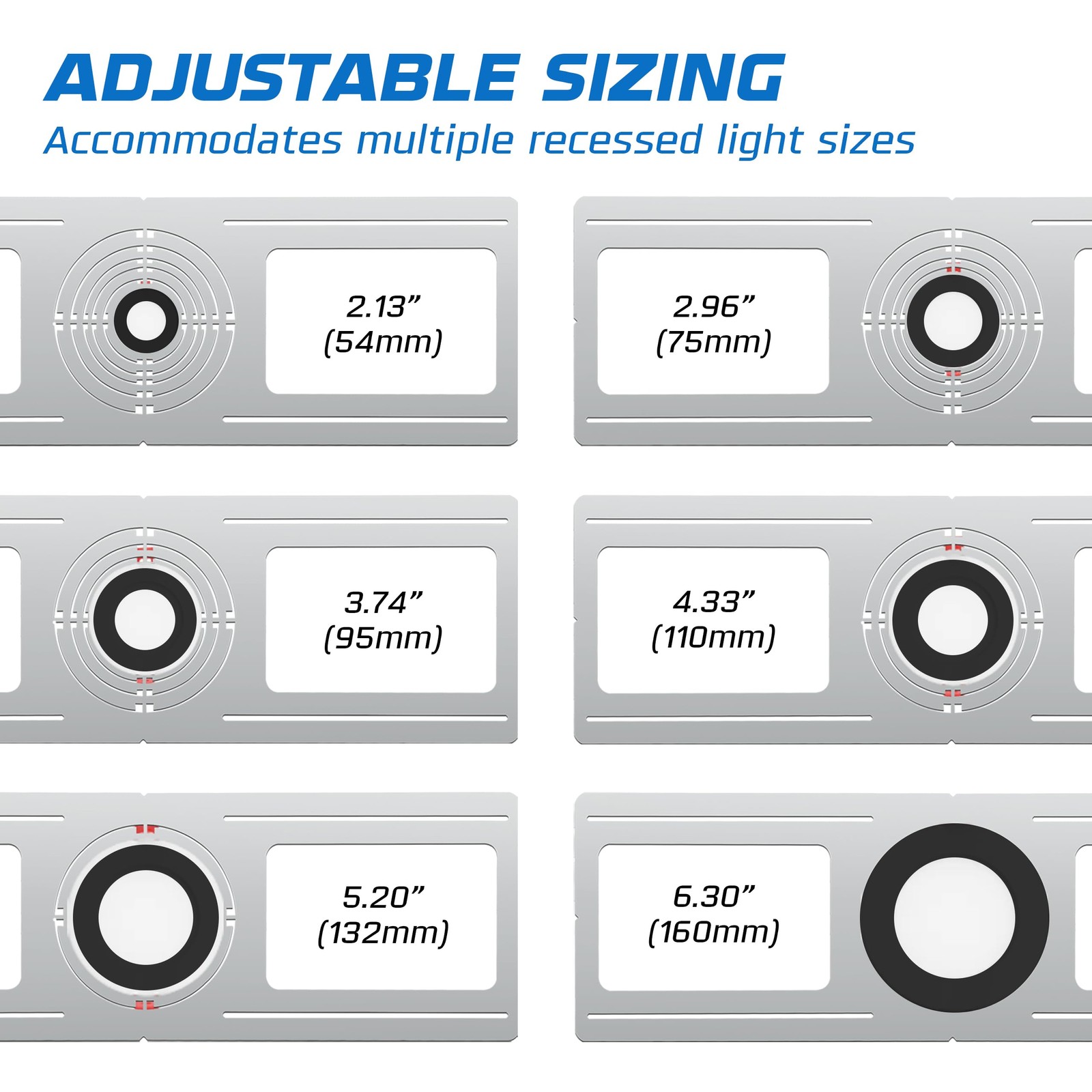 OHLECTRIC 24-Pack New Construction Recessed Light Mounting Multi-Size, Silver