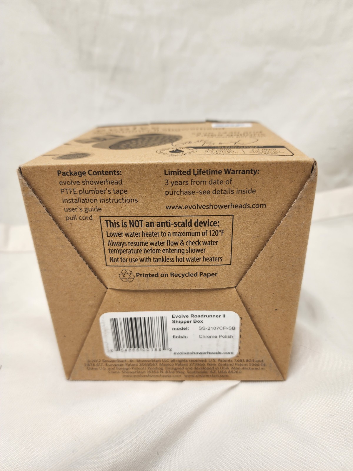 Evolve Roadrunner II Showerhead 1.5 GPM WaterSense ShowerStart Open Box