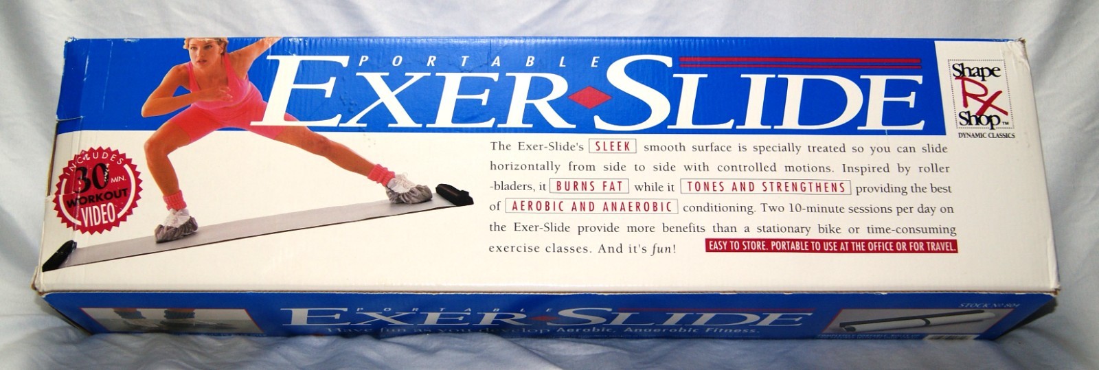 vintage portable exer-slide w/ booties aerobic anaerobic fitness workout