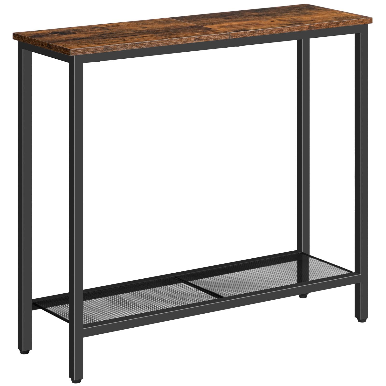 HOOBRO 29.5" Narrow Console L x 9.4" W x H, Rustic Brown + Black