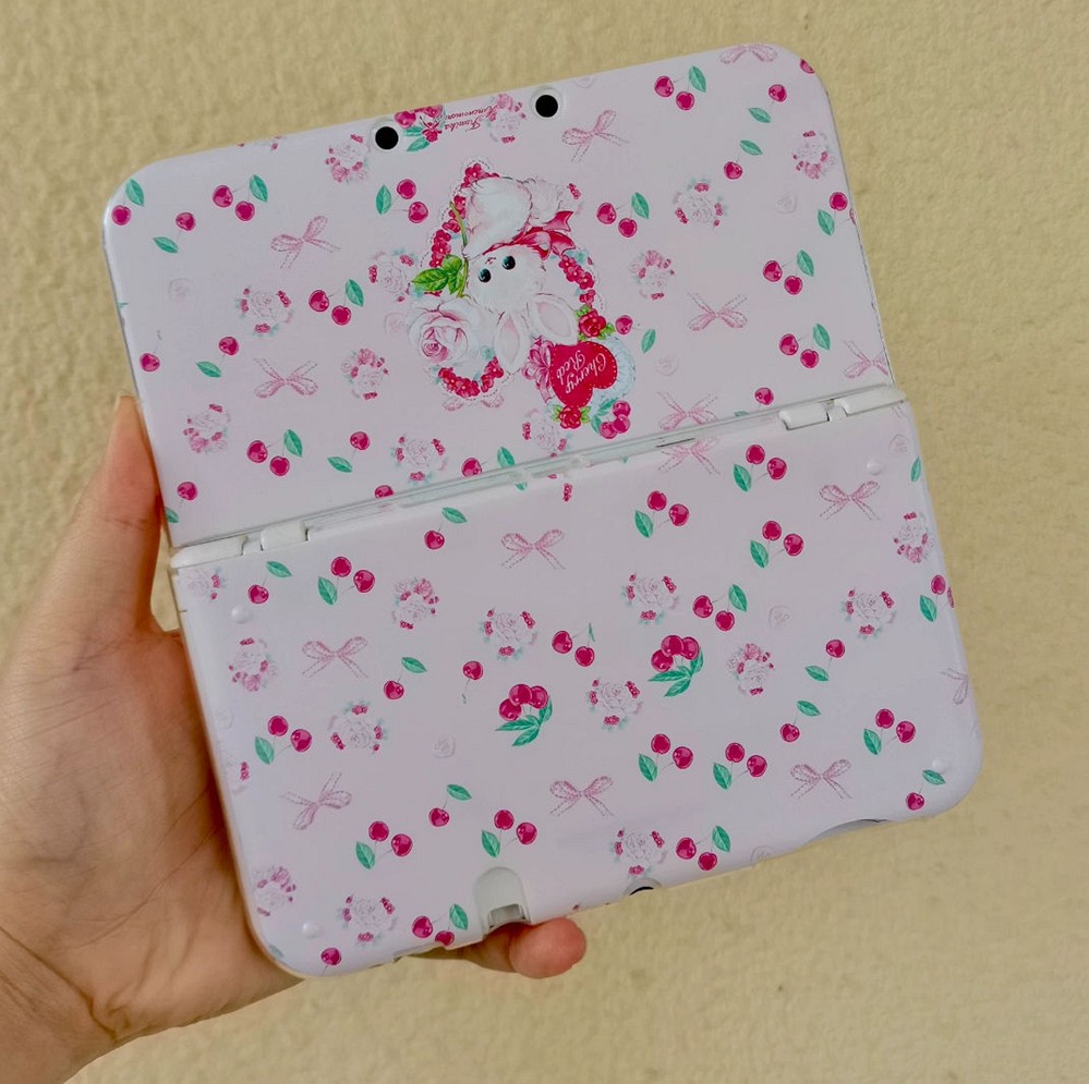 Cute White Bunny Floral Case Pastel for Nintendo series console parts Cover Hot
