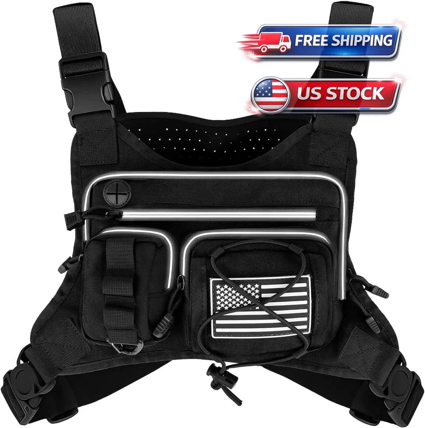 Chest Rig Running Vest for Men - Lightweight Comfortable Tactical Vest with ...