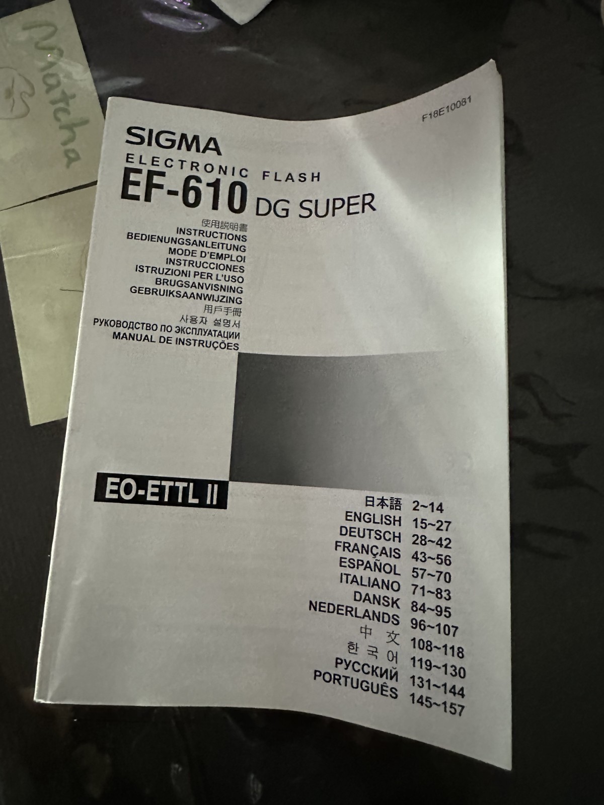 Sigma EF-610 DG Super Shoe Mount Flash for Canon