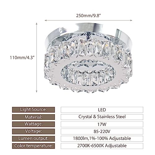 Dimmable LED Ceiling Light with Remote Flush Mount Mini Round Dimmable-25001