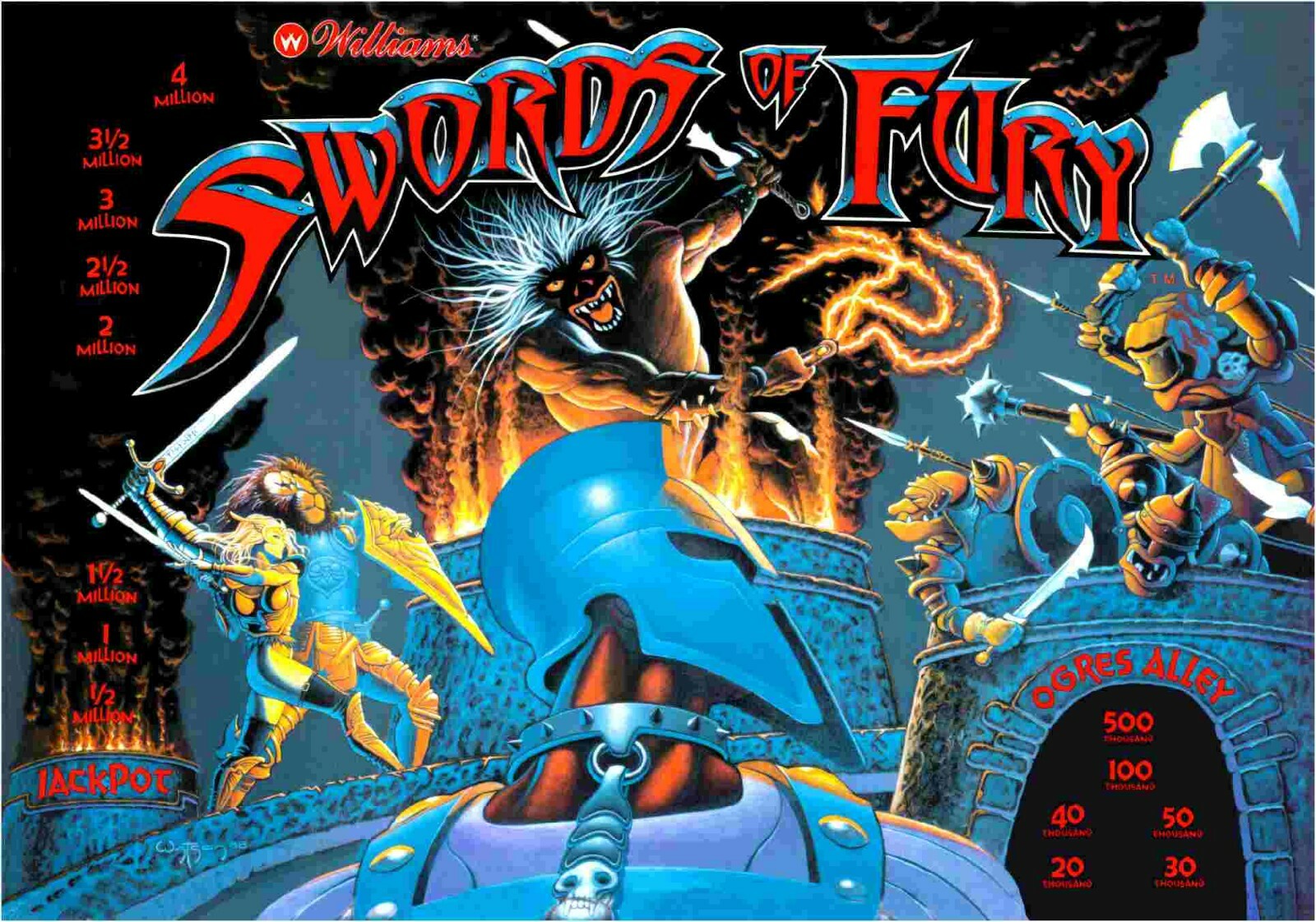 Williams Swords Of Fury Pinball Machine Translite
