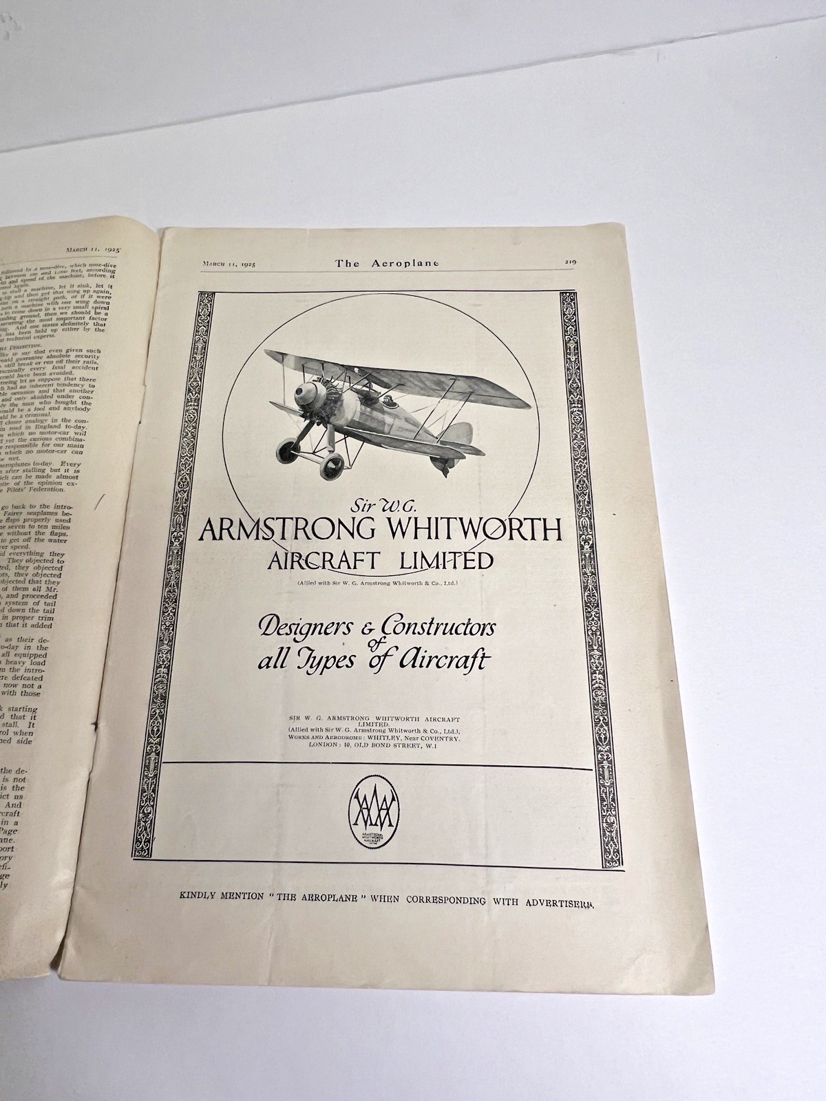 1925 British The Aero Plane Magazine Great Articles & Advertisements