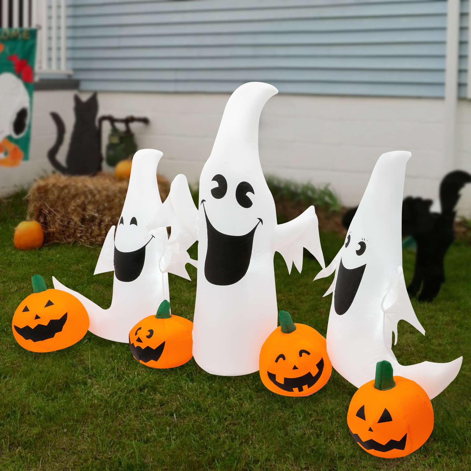 2.3m Halloween Inflatable Decorations with Led Lights Long Halloween Inflatables
