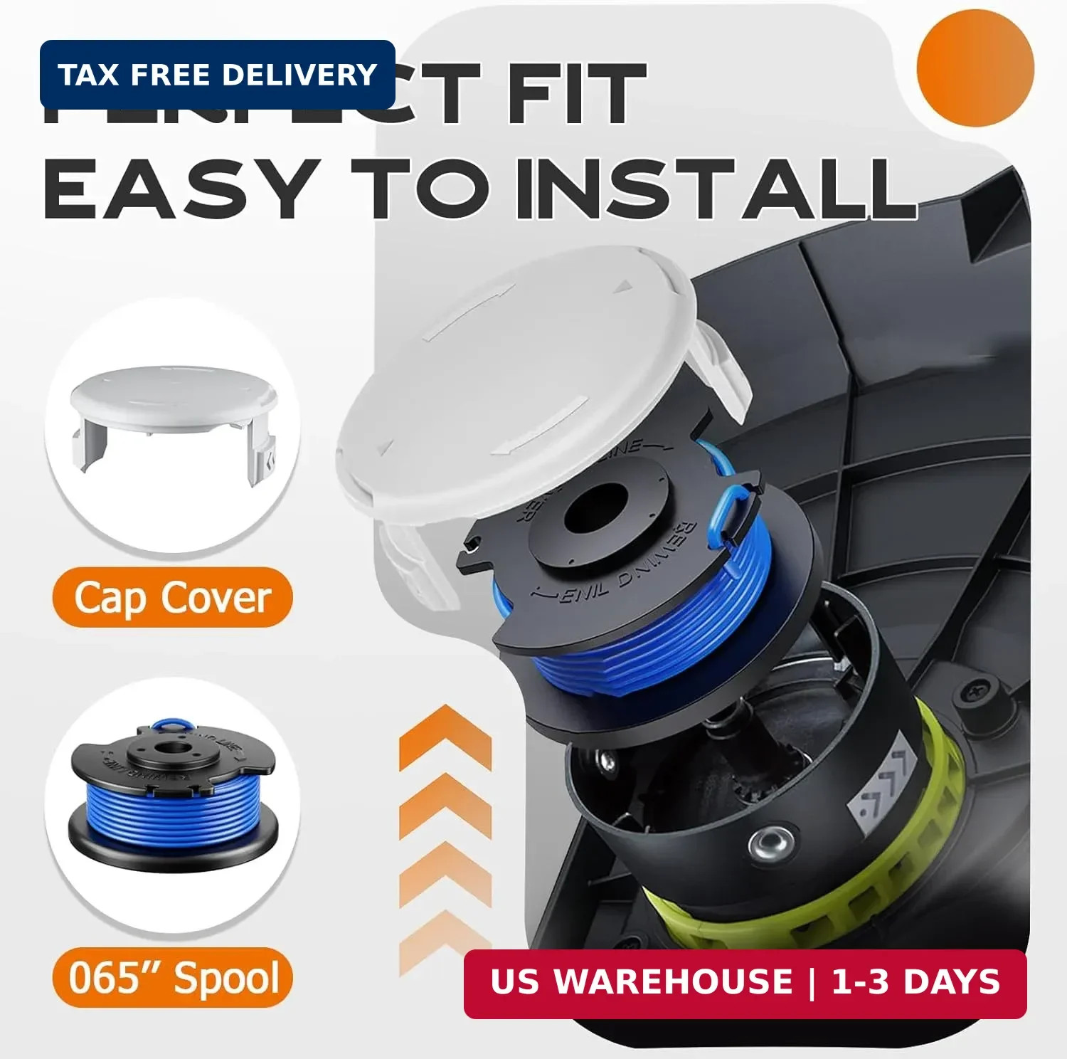 3Pack .065" String Pre-Wound Spool Compatible with Hart Auto-Feed String Trimmer