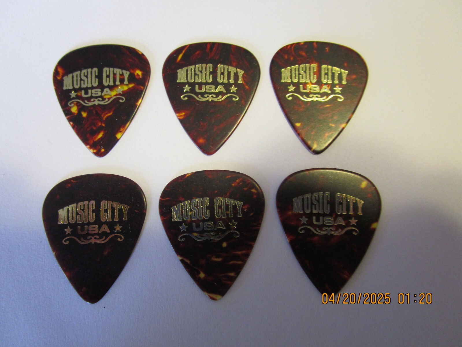 6 Pack of Music City USA Nashville Promo Guitar Picks, Assorted Gauges #1964