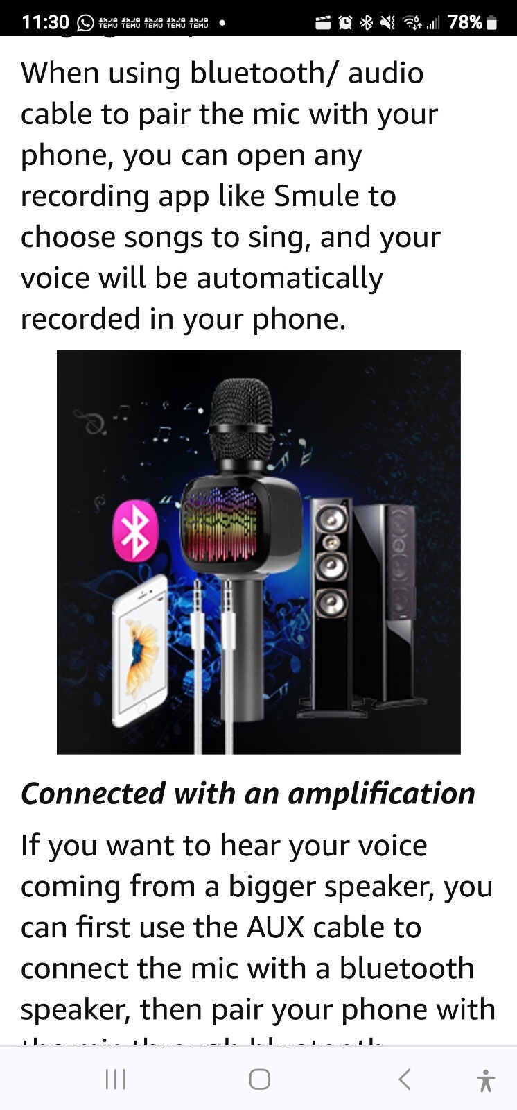 BONAOK WIRELESS BLUETOOTH 3 IN 1 KARAOKE MICROPHONE HANDHELD SPEAKER