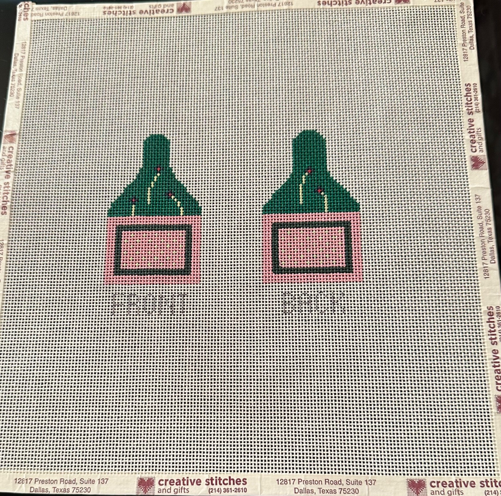 NEW Hand Painted Needlework Canvas - Front/Back Design Approx 5" x 6"