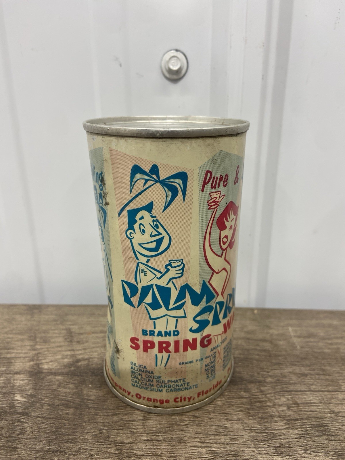 Vintage Palm Springs Florida Canned Spring Water Americana Orange City FL FULL