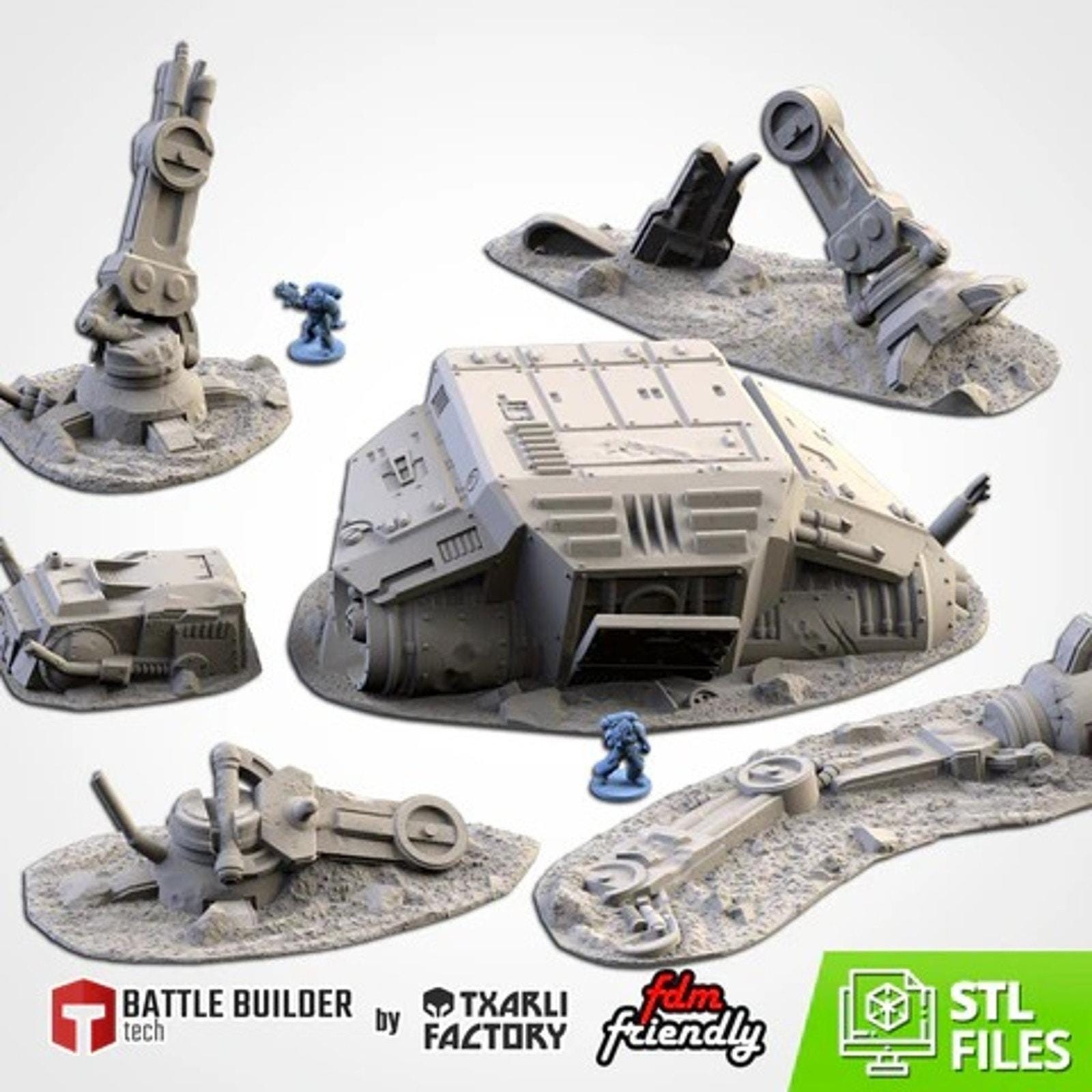 SW Destroyed All Terrain Armored Transport (AT-AT) – 3D Printed Sci-Fi Wargaming
