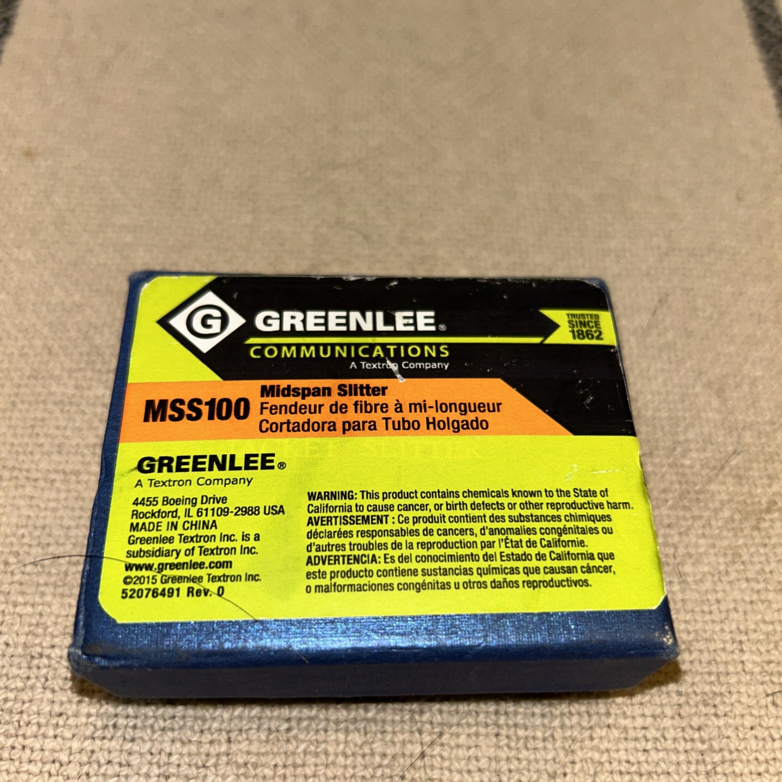 Greenlee Tempo Midspan Slitter MSS100 Strip 1.5mm To 3.3mm New Old Stock