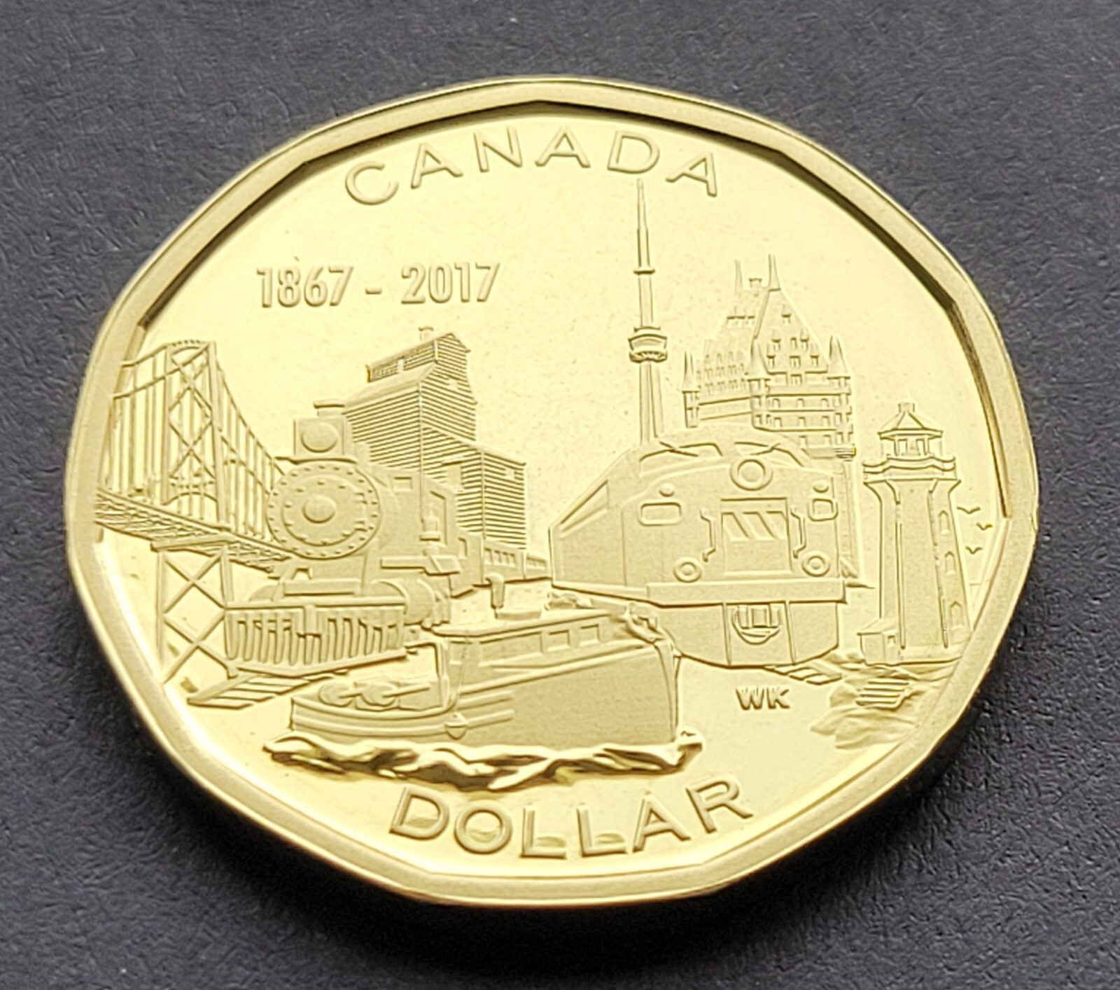 *** CANADA  LOONIE  2017 ***  ULTRA  HEAVY  CAMEO *** PROOF  FINISH  STEEL ***
