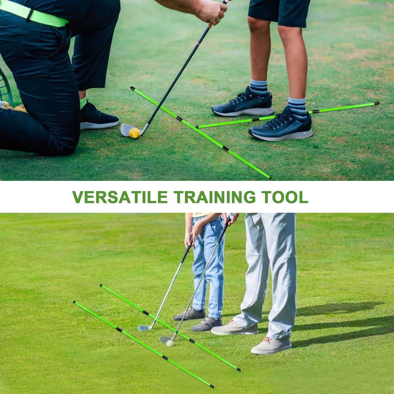 Golf Alignment Sticks 48" Collapsible Alignment Rods Golf Training Aid for Ai...