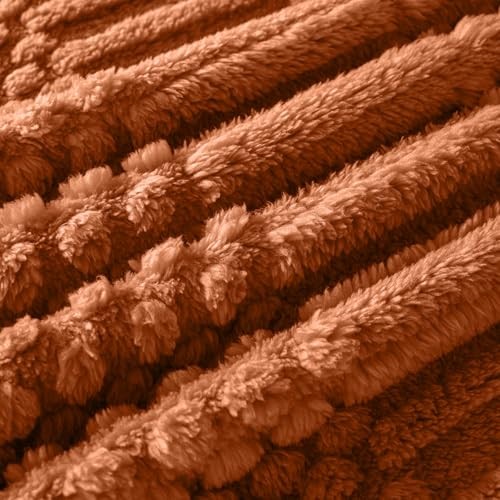 50x70 Inch Throw Blanket - Soft & Fluffy Fleece, Cute & XL Throw(50x70) Rust