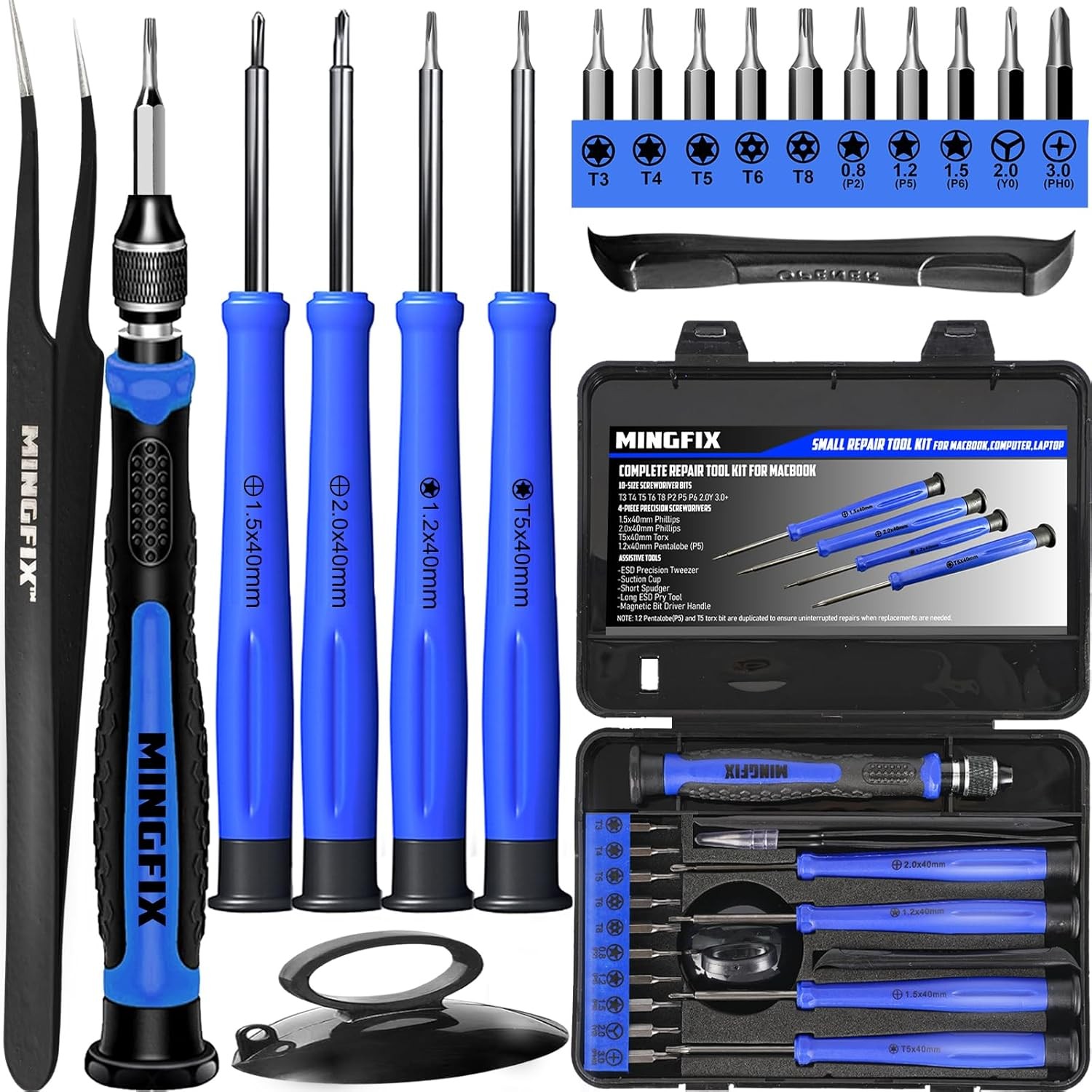MINGFIX MacBook Repair Tool Kit Screwdriver Set Pentalobe Torx Phillips Y0