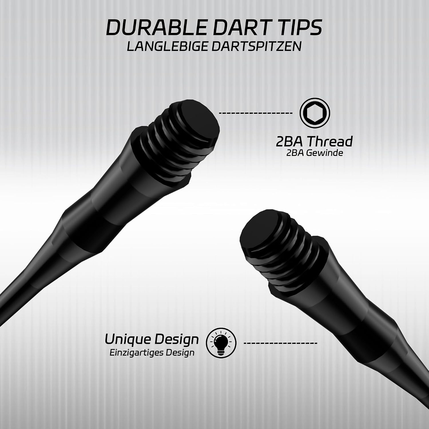 Convenient 100-Pack of Lightweight 2BA Thread Dart Points - Easy Setup