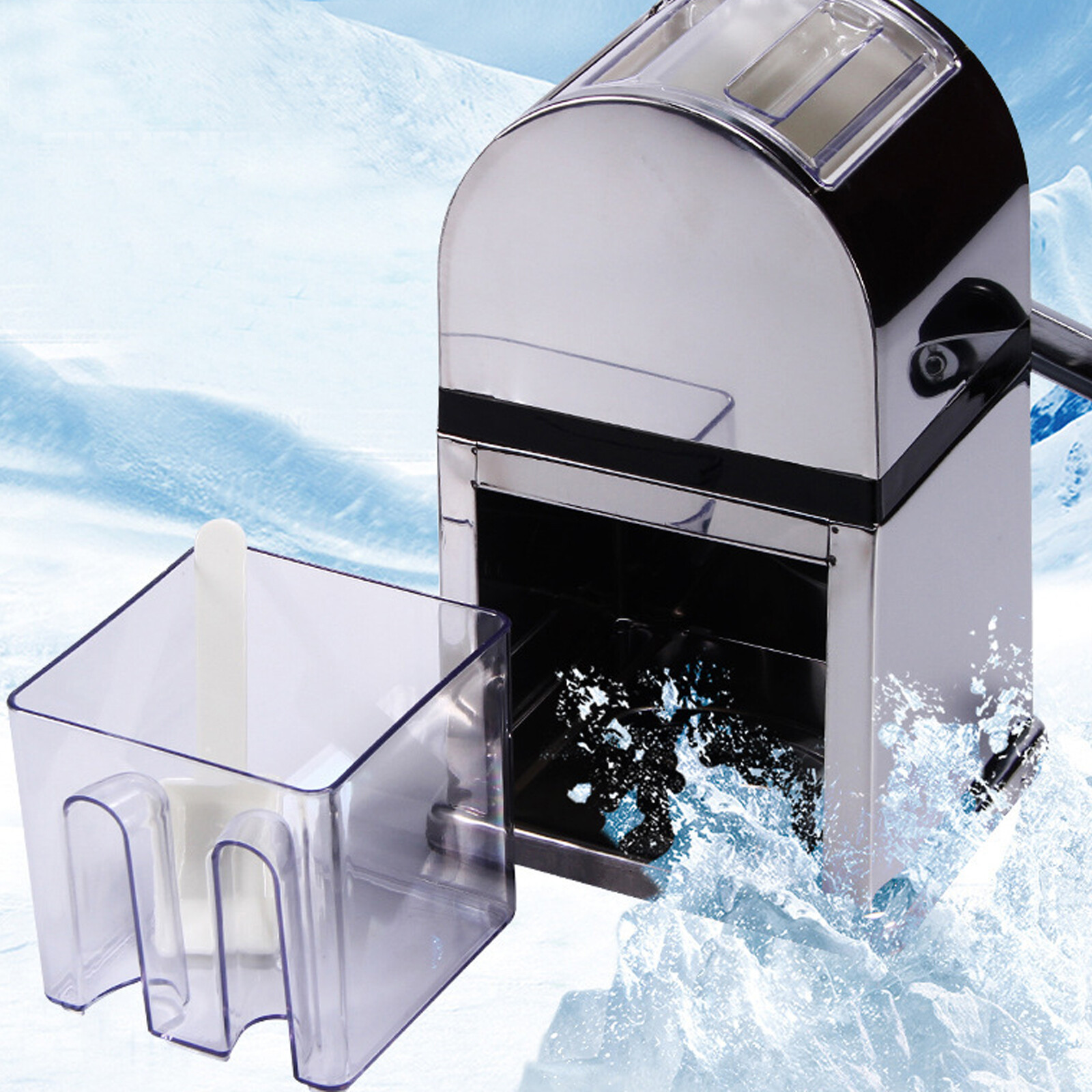 Ice Crusher  Machine Durable Crushed Ice Maker Easy Clean 12.5*15.5*26.5cm