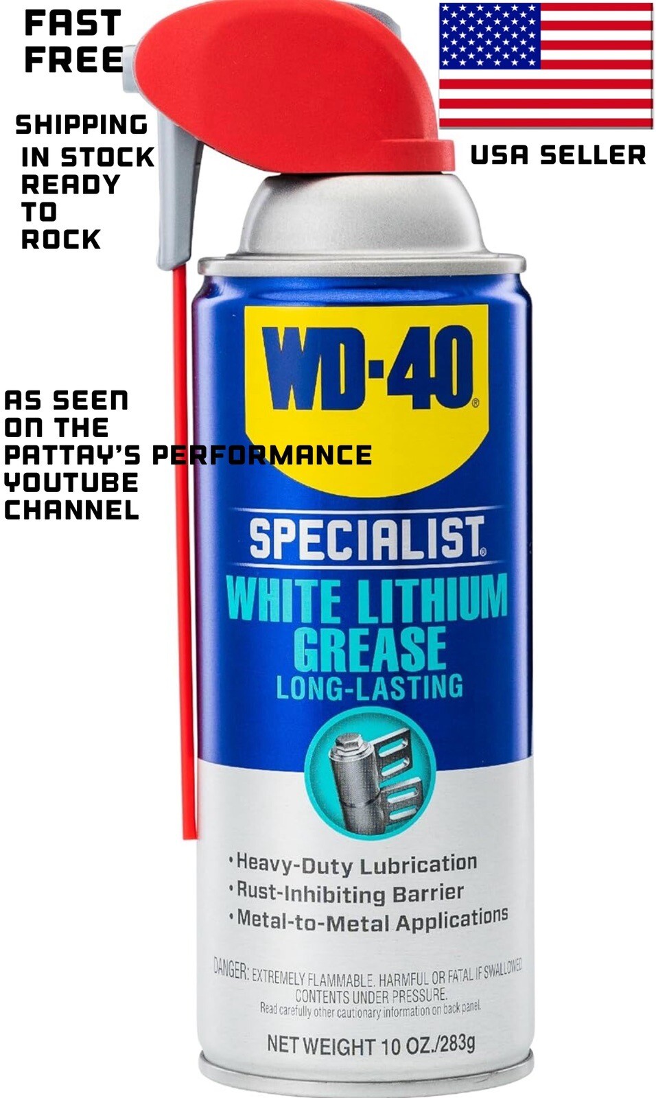 WD-40 Specialist Protective White Lithium Grease Spray with SMART STRAW, 10 OZ