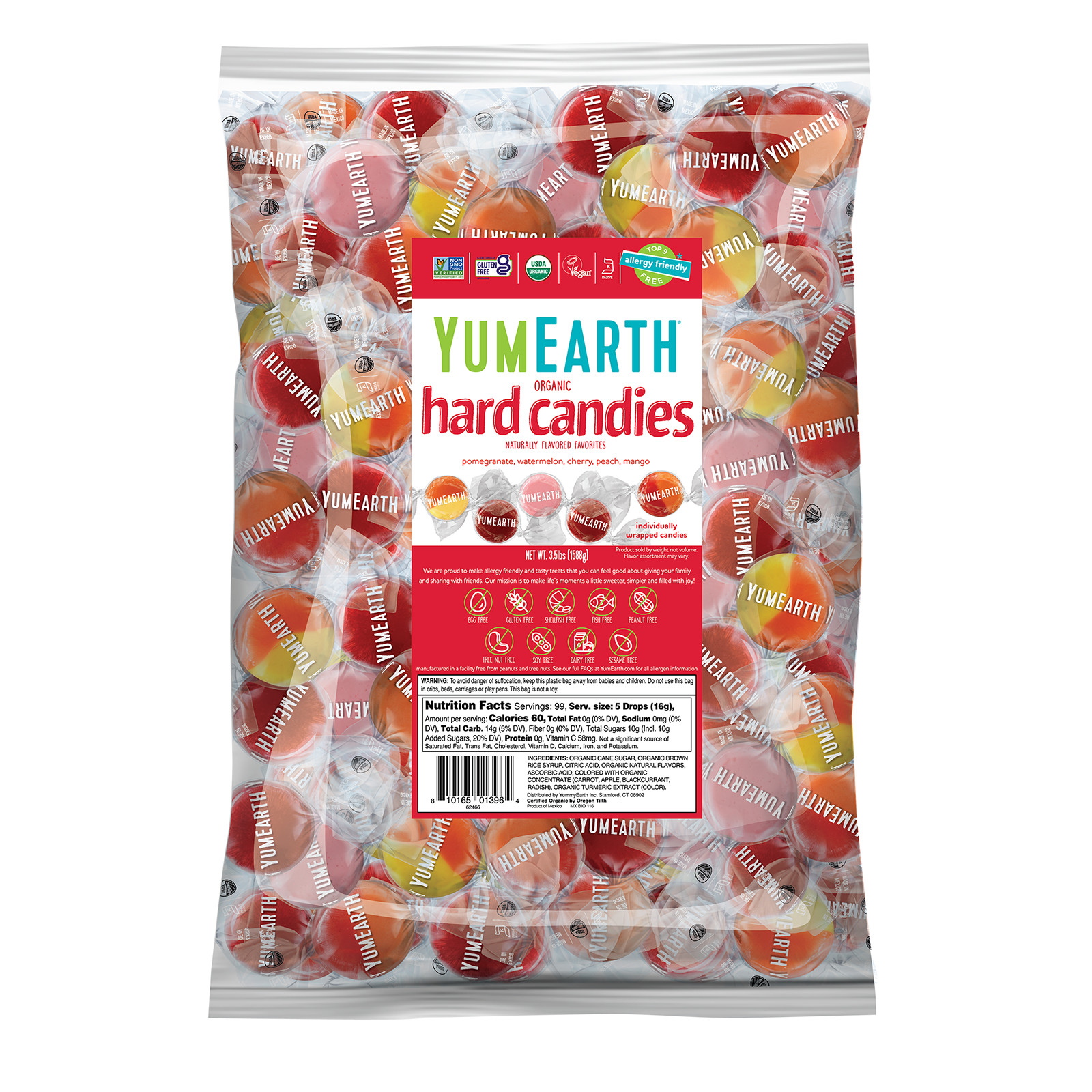 Organic Hard Candies, Assorted, 3.5 lbs (1,588 g)