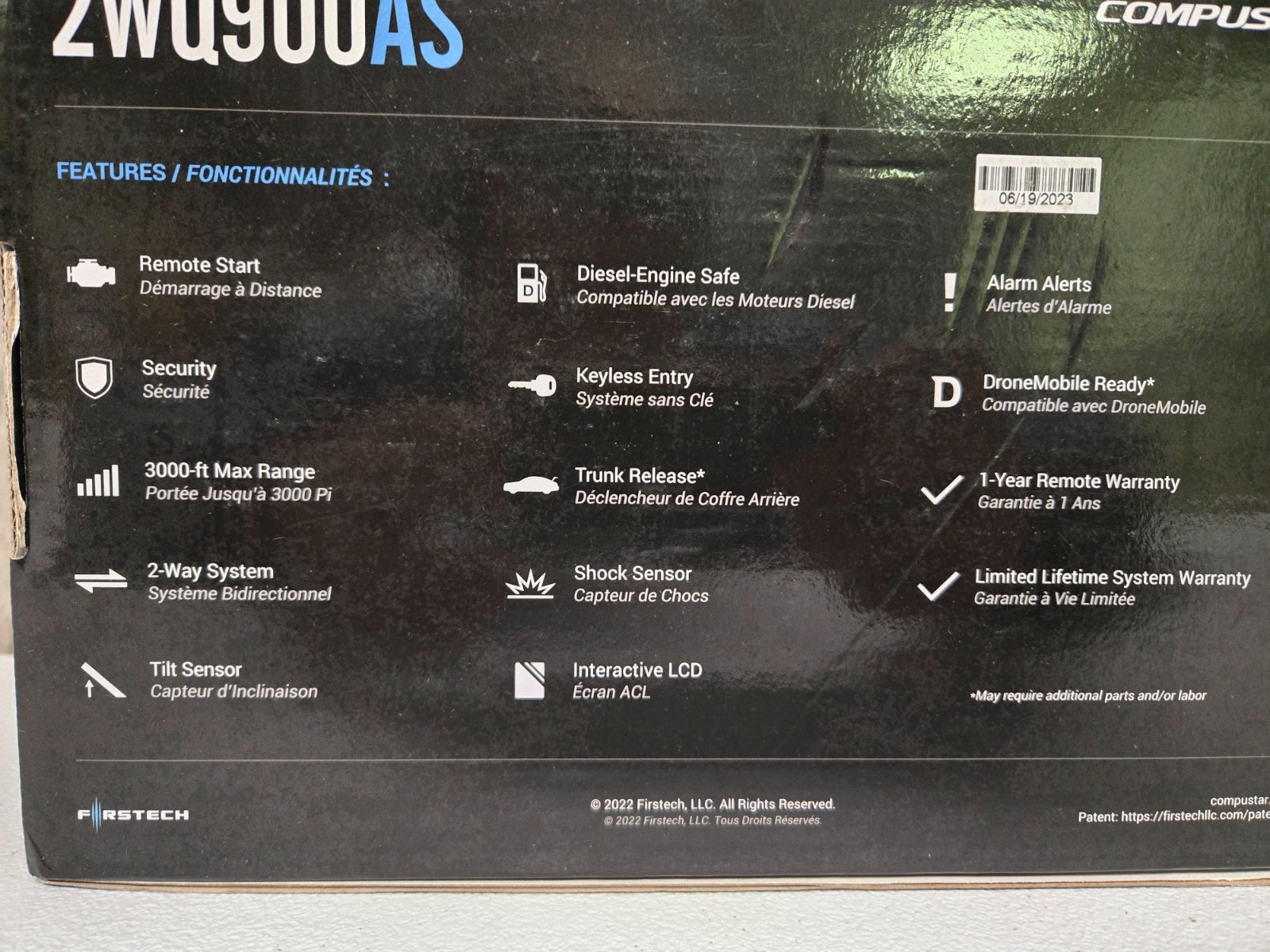 Compustar CS2WQ900-AS 2-Way LCD 3000-FT Max Range Remote Start + Security System
