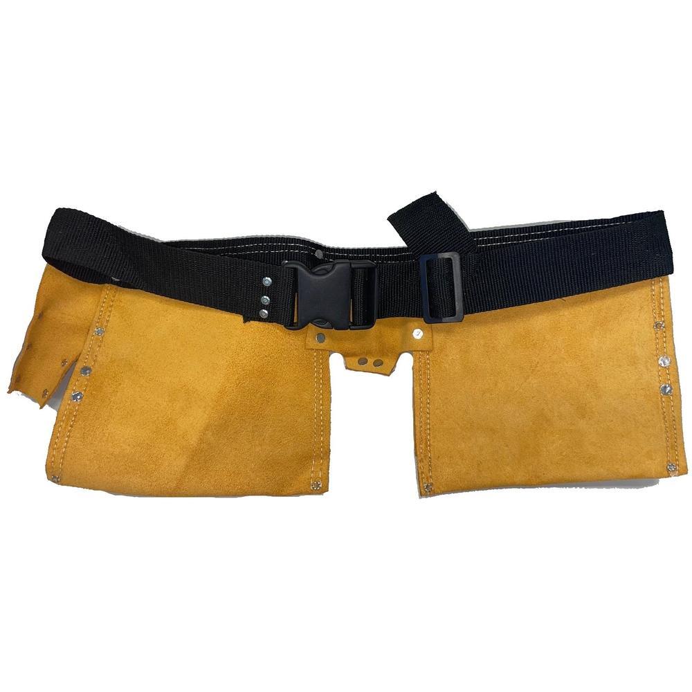 11 Pocket Leather Tool Belt w/ Quick Release Buckle Carpenter Construction Pouch