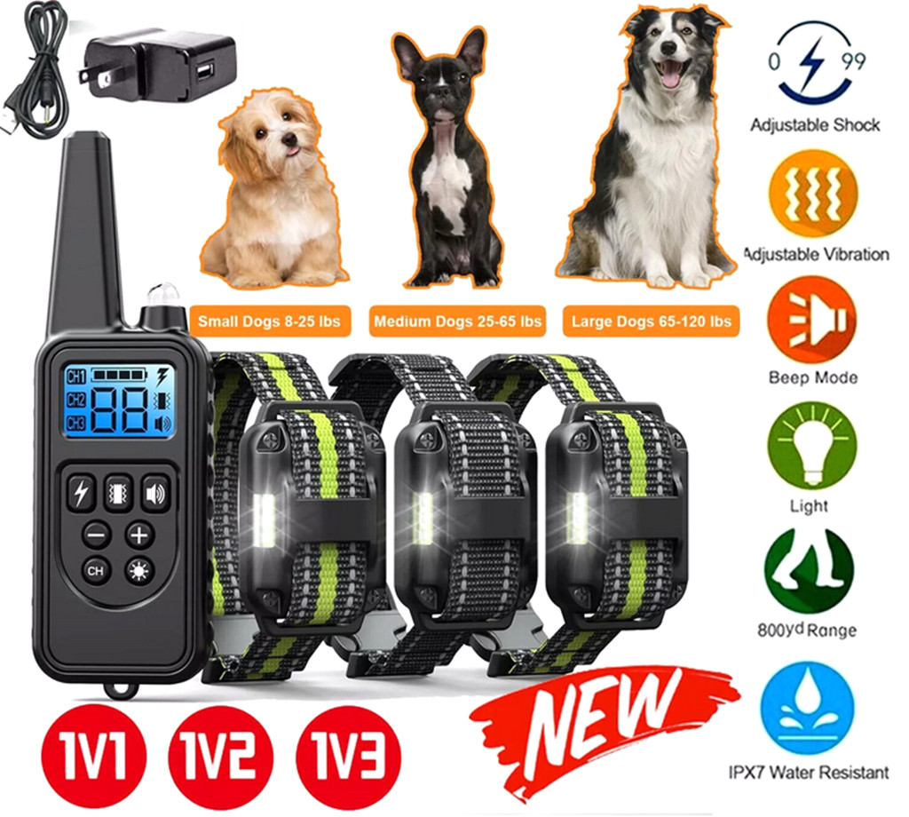 3000 FT Dog Training US Collar Rechargeable Remote Shock PET Waterproof Trainer