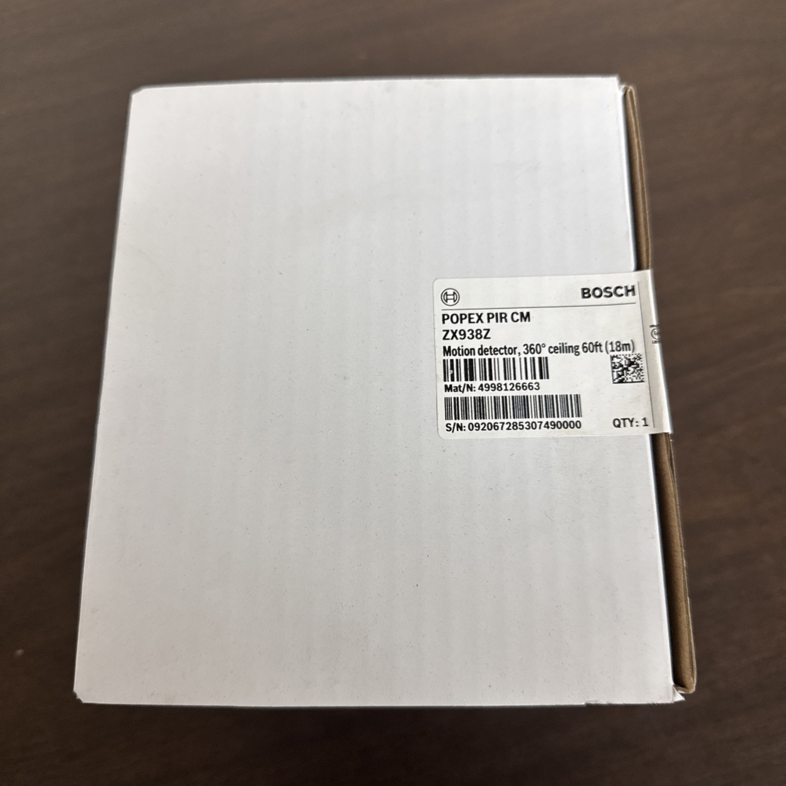 NEW Bosch ZX938Z Popex PIR CM Motion Detector, 360 Ceiling 60ft (18m)