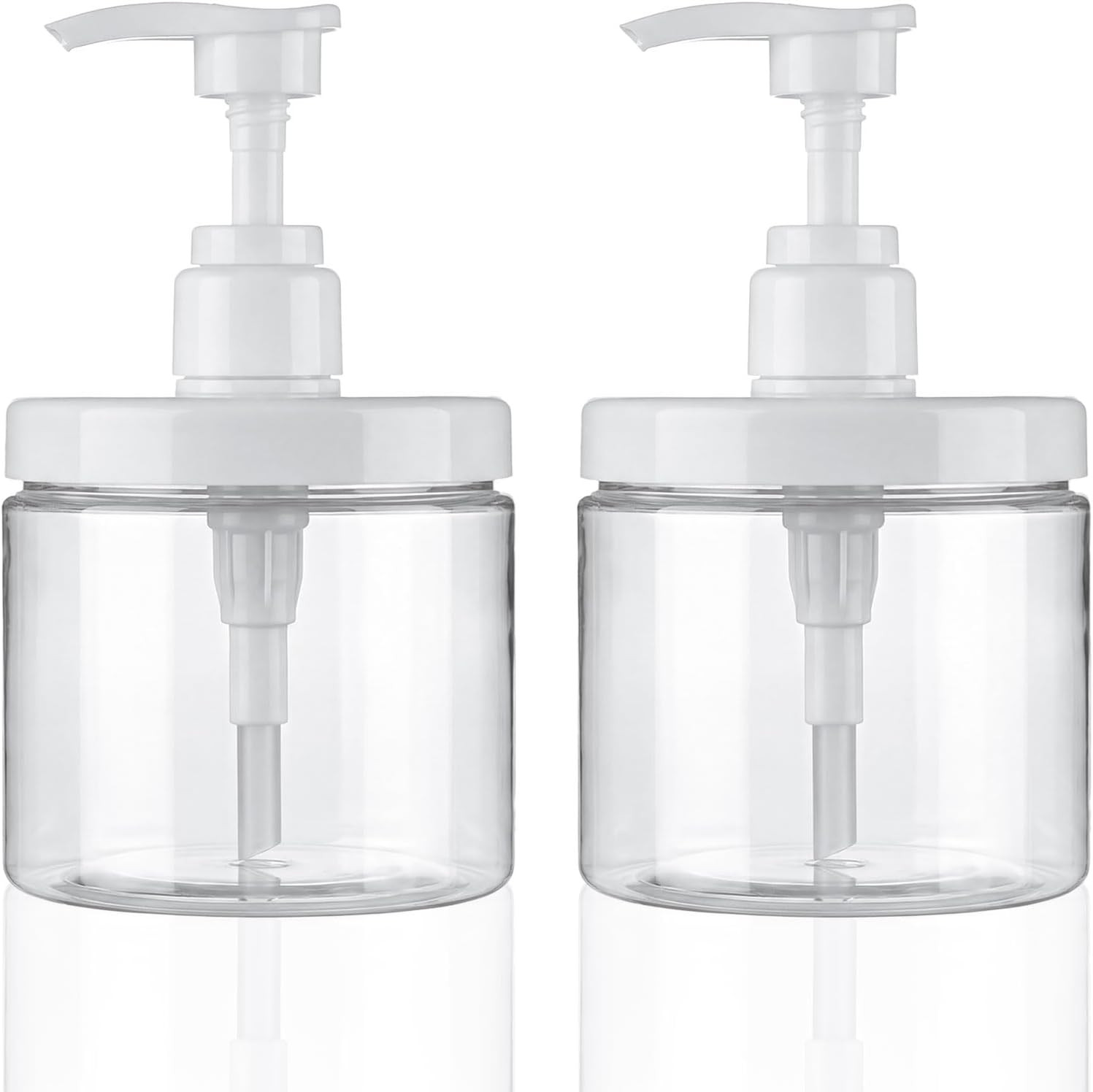Cosywell Pump Bottle Dispenser Plastic Refillable Bottles Wide Mouth Jar Style E