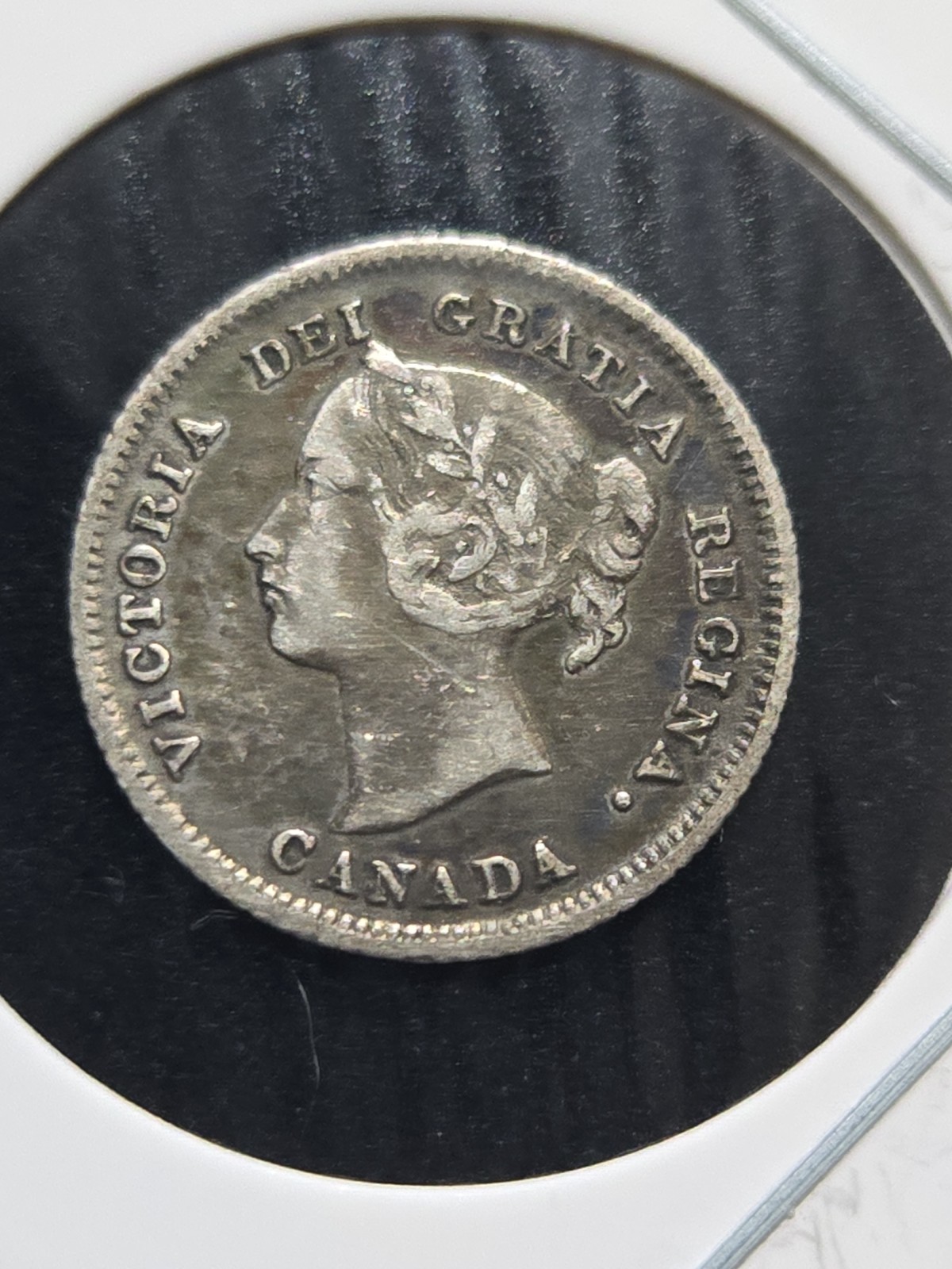 1882-H Canada 5 Cents Small Silver Coin