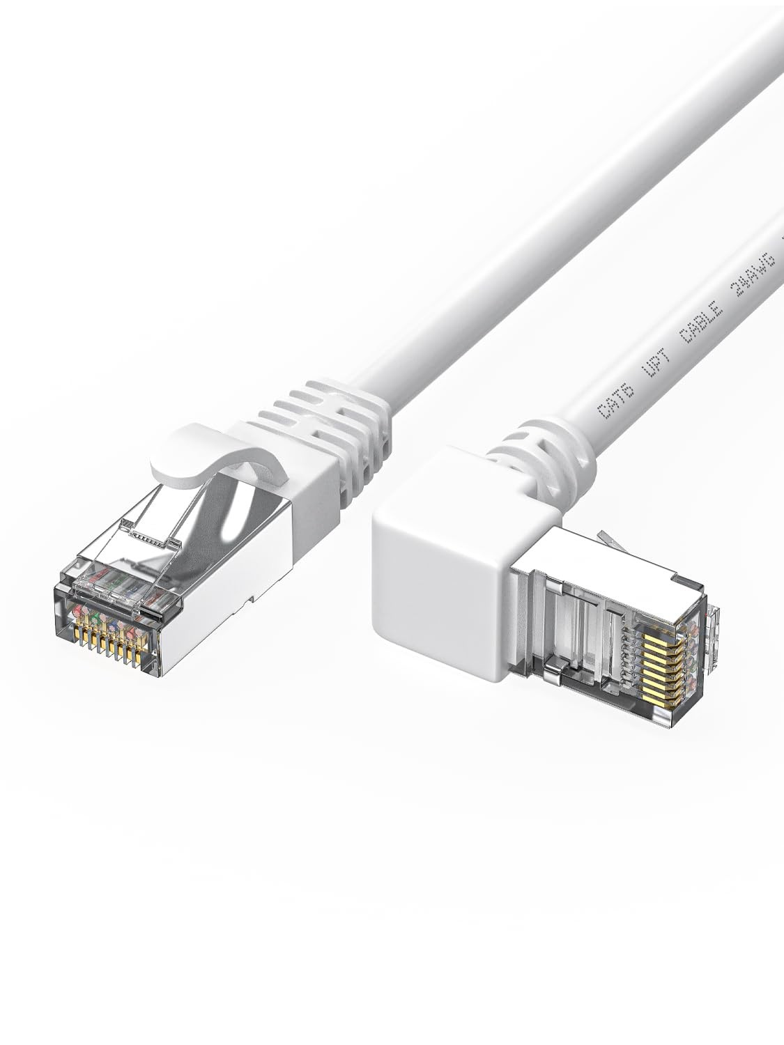 JUXINICE 90 Degree CAT6 Ethernet Cable Right Angle Upward 3.3FT, UP