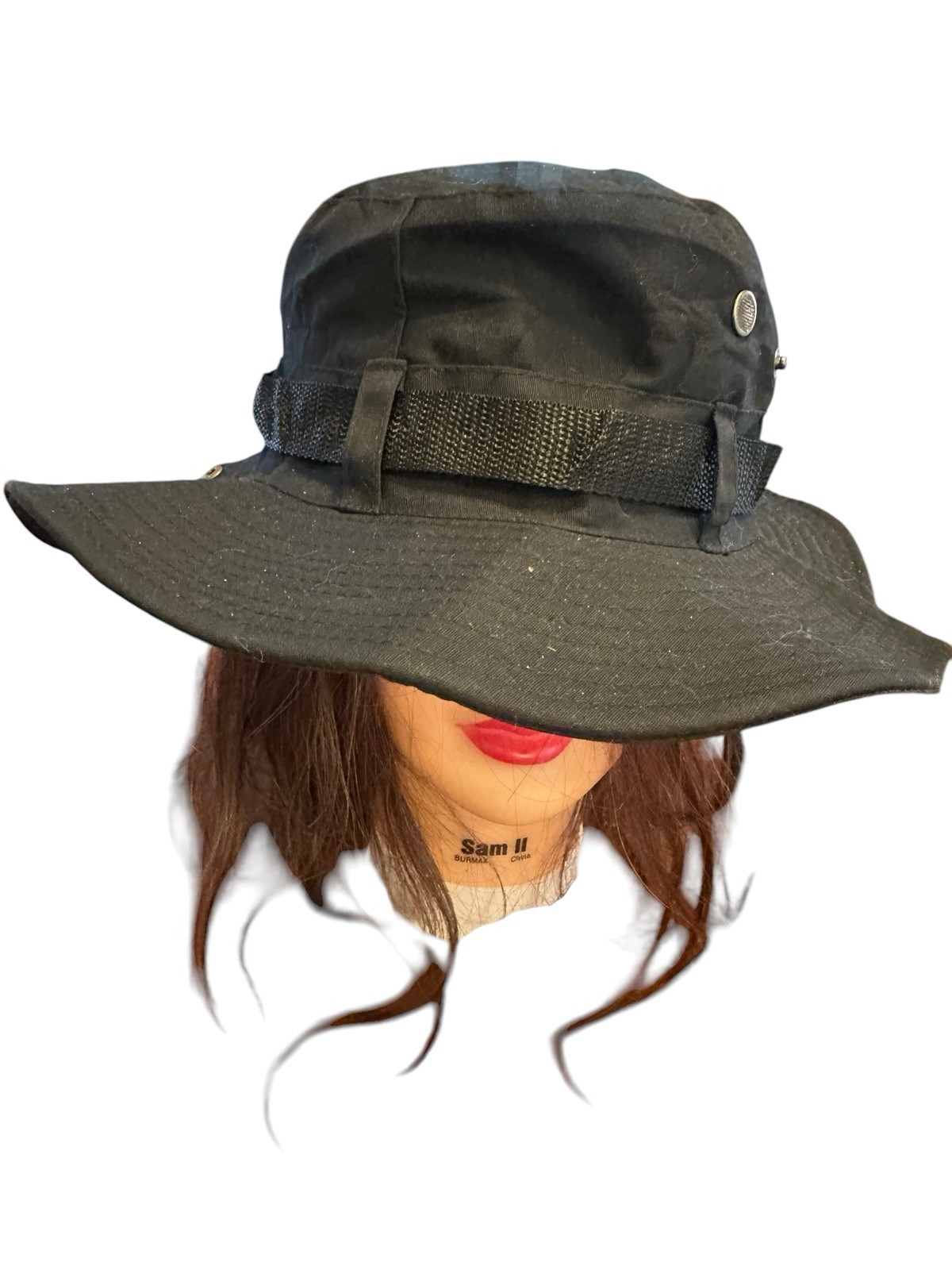 Wide Brim Convertible Bucket Sun Hat Gardening Side Snaps Ranger Safari Black L